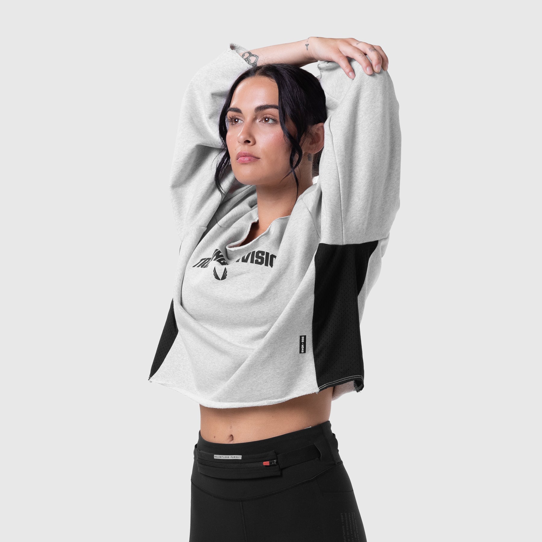 W049. Raw Hem Oversized Crewneck Heather Grey | ASRV Discount