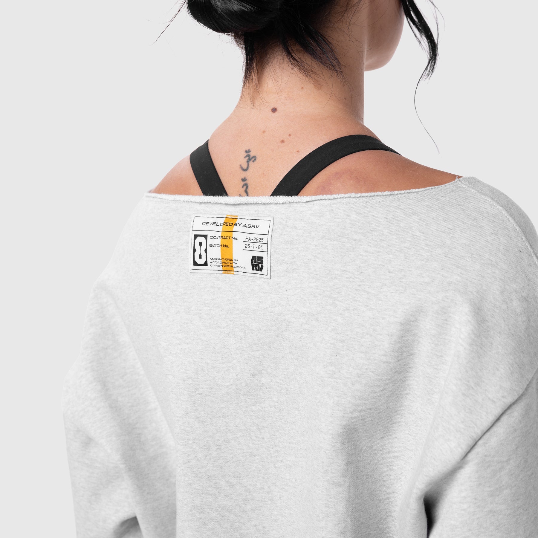 W049. Raw Hem Oversized Crewneck Heather Grey | ASRV Discount