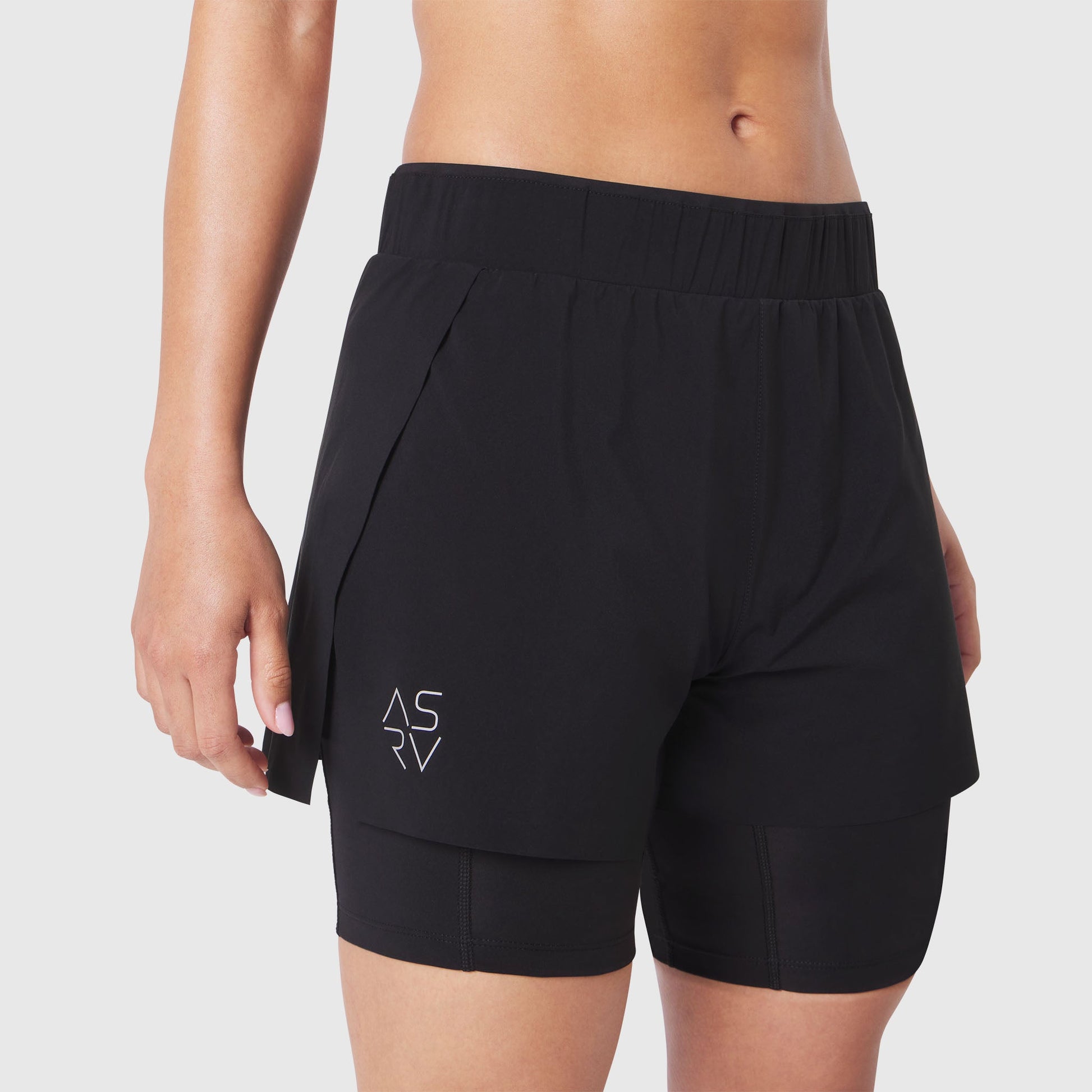 W087. Aerotex™ Side Split Liner Short Black | ASRV US