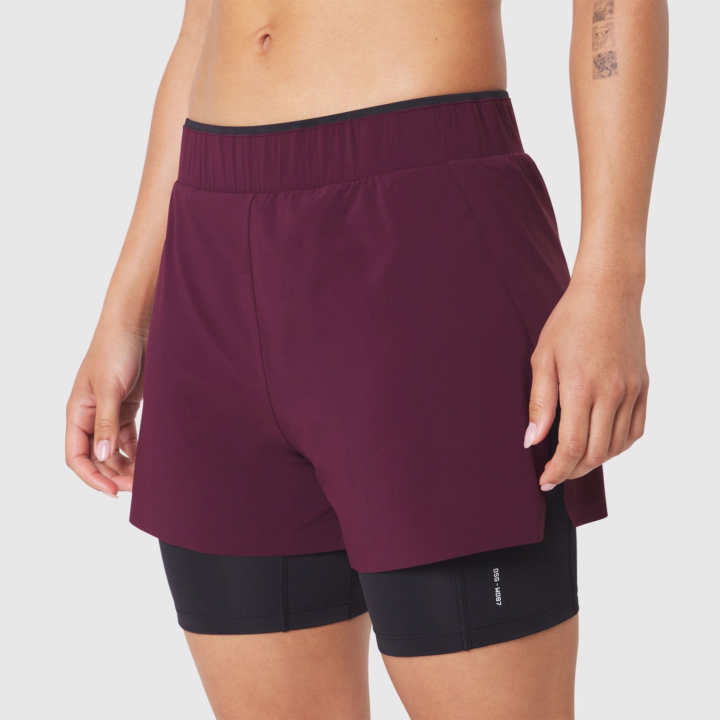 W087. Aerotex™ Side Split Liner Short Merlot | ASRV sale