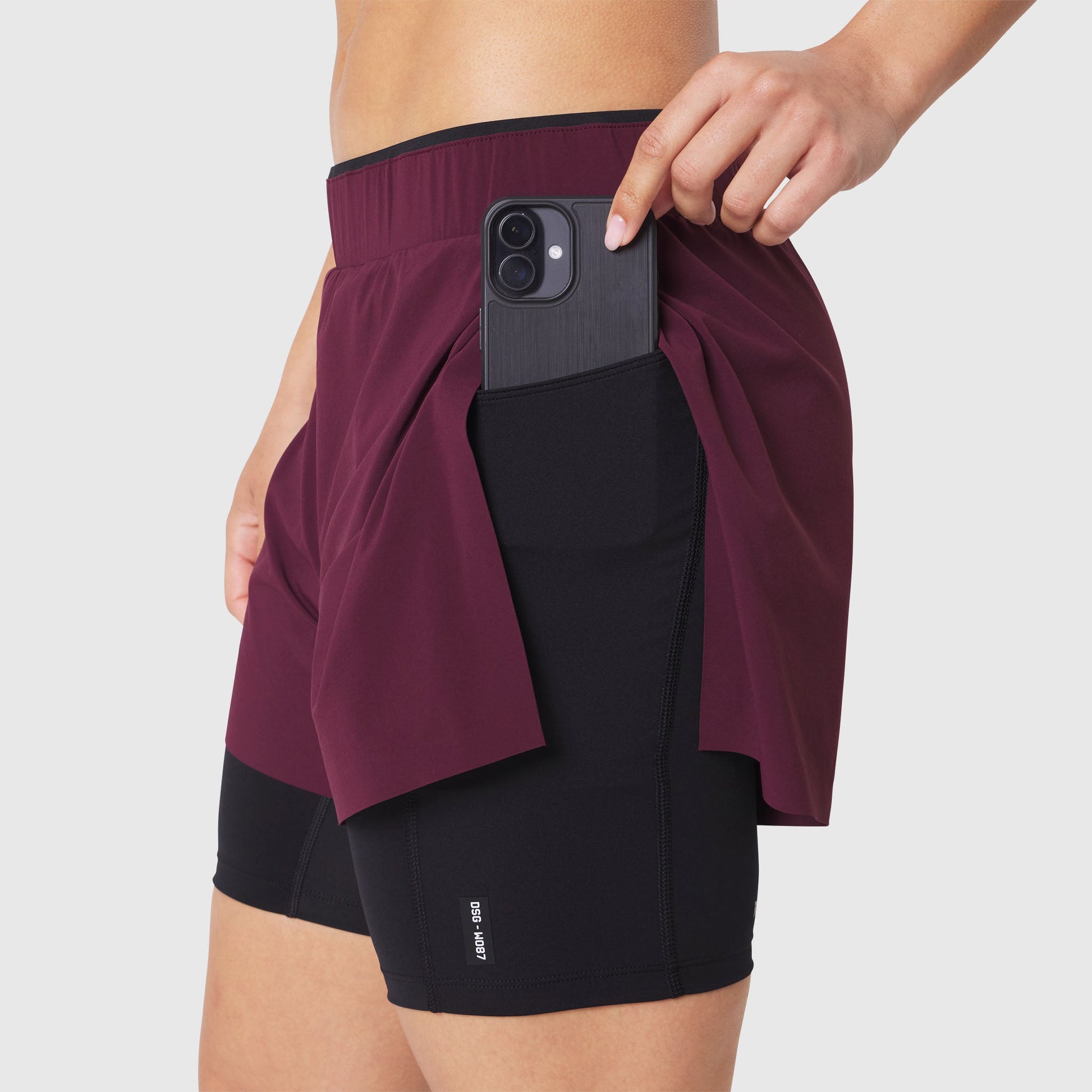 W087. Aerotex™ Side Split Liner Short Merlot | ASRV sale