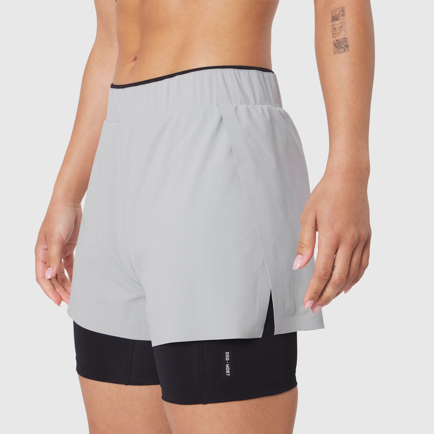 W087. Aerotex™ Side Split Liner Short Slate Grey | ASRV on sale