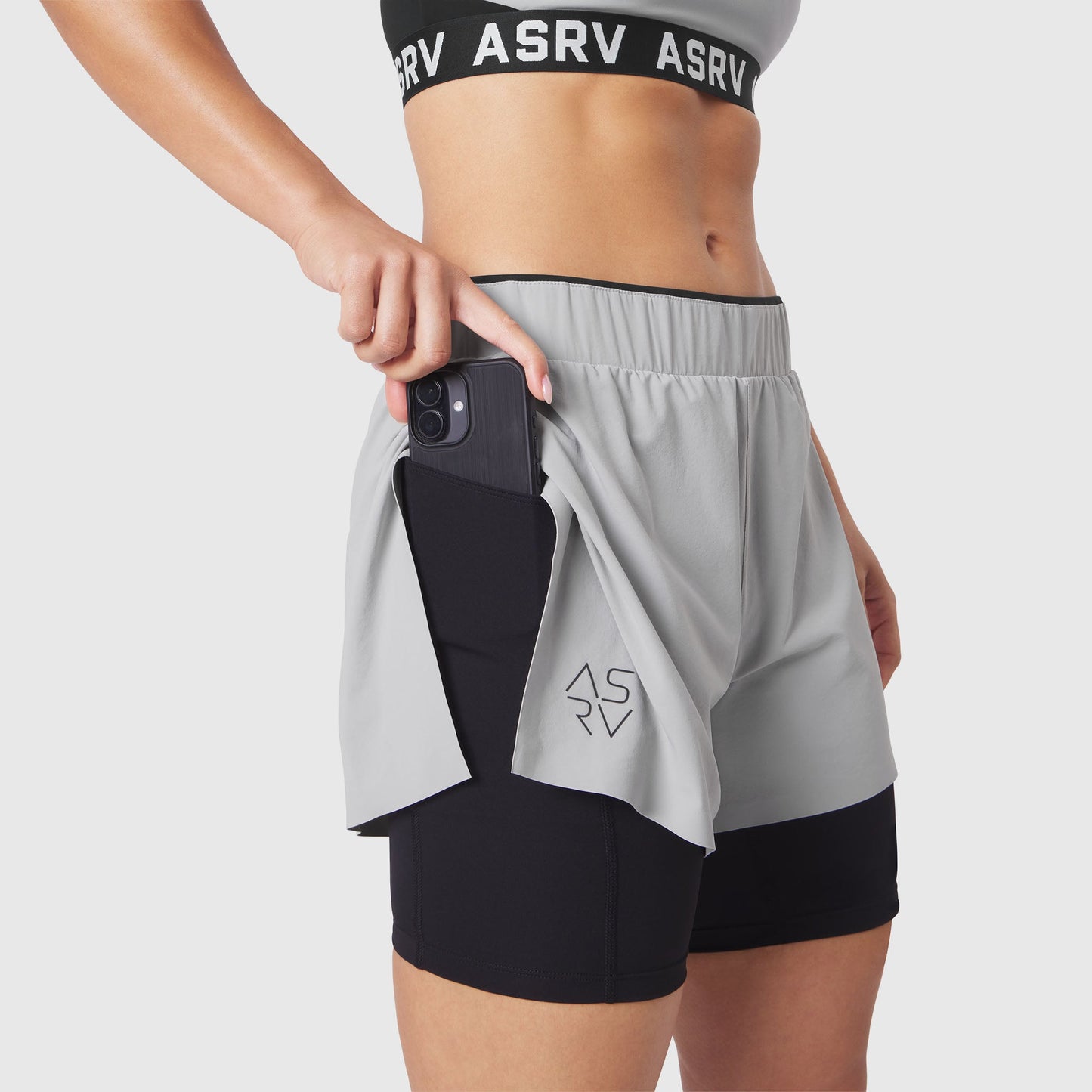 W087. Aerotex™ Side Split Liner Short Slate Grey | ASRV on sale
