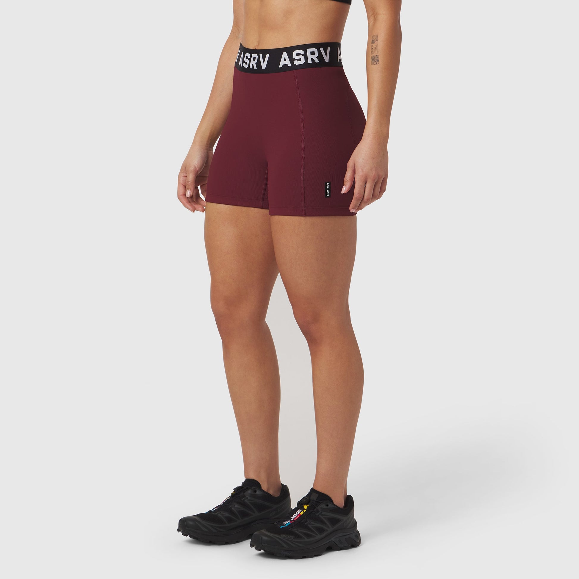 W027. LYCRA® Ribbed Short Crimson | ASRV Online