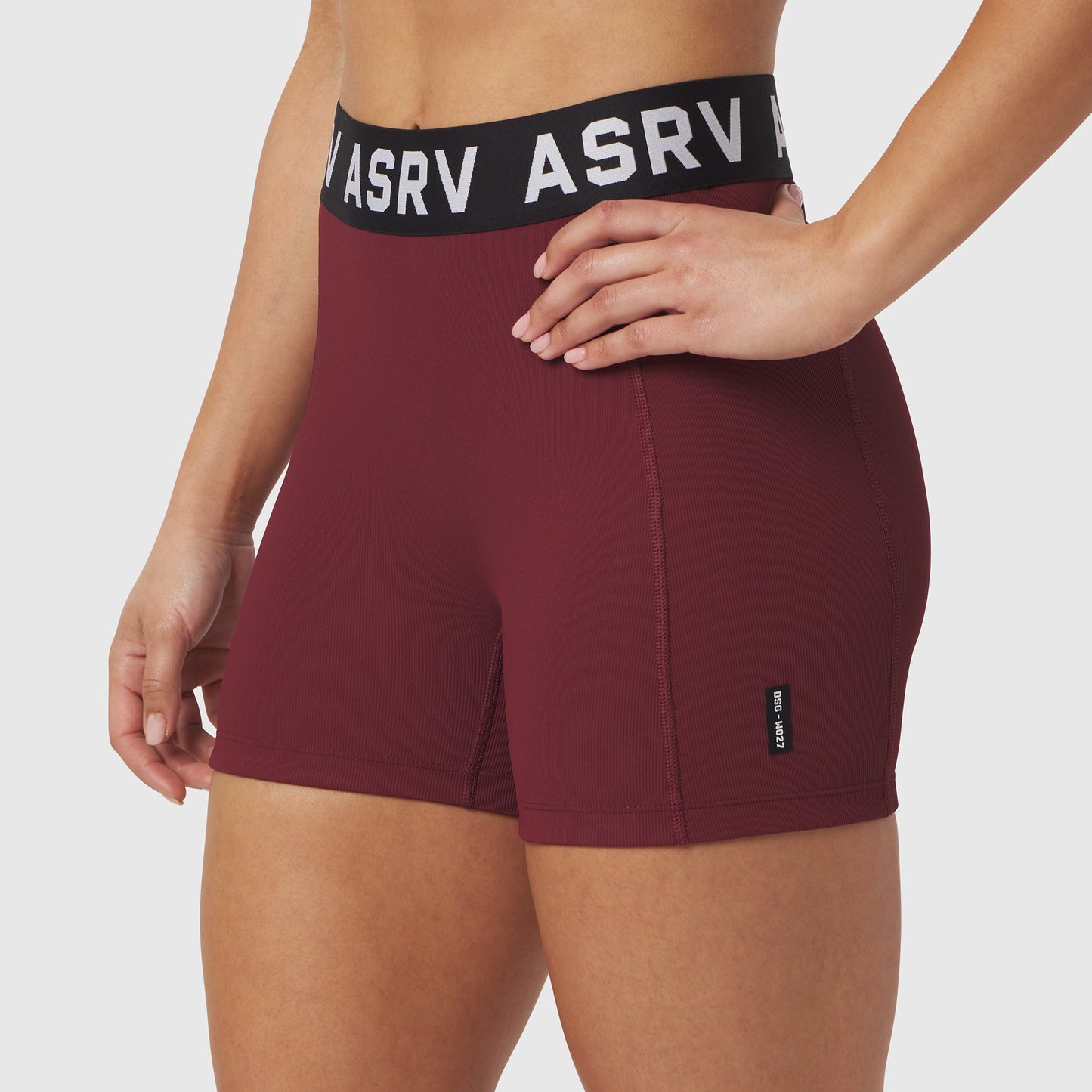 W027. LYCRA® Ribbed Short Crimson | ASRV Online