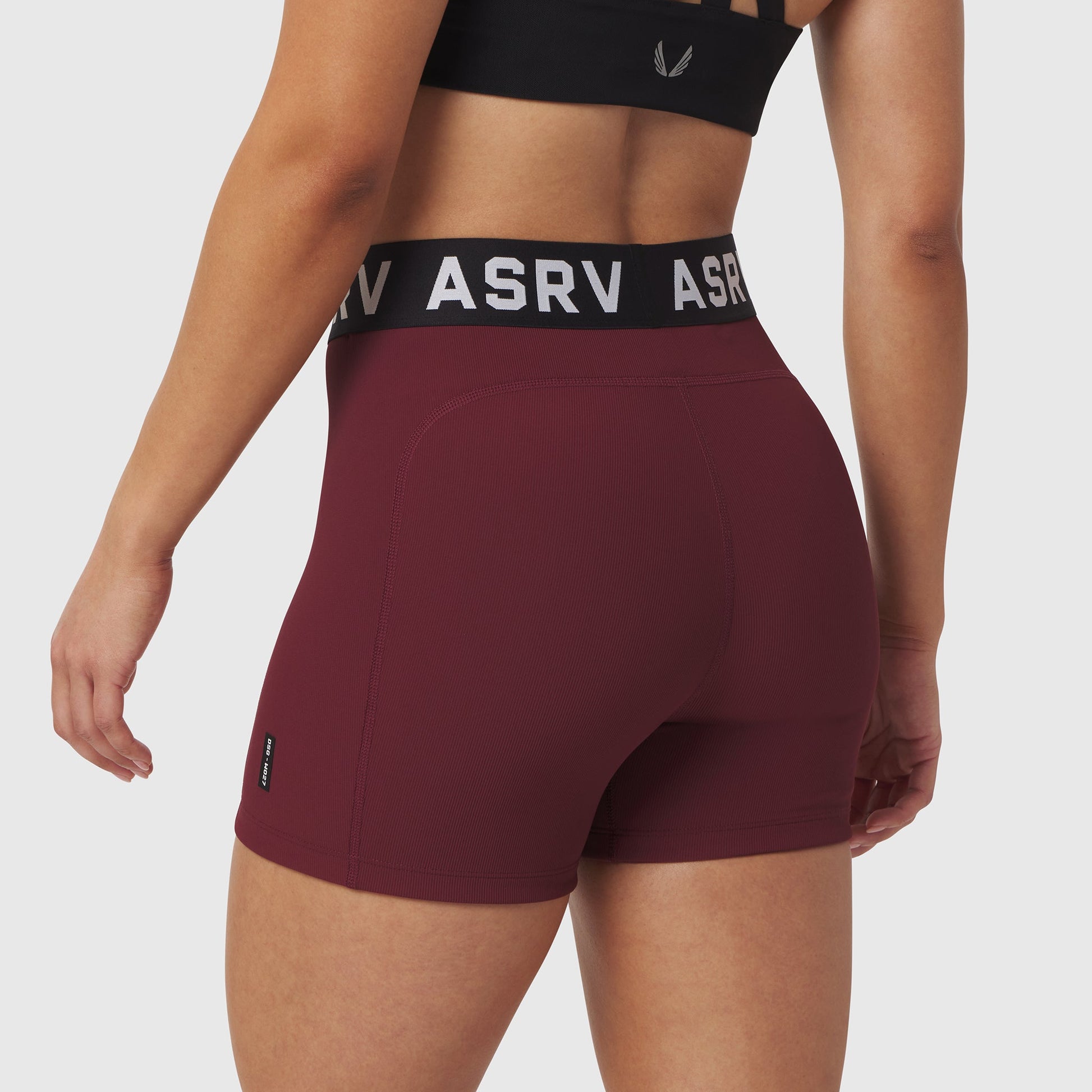 W027. LYCRA® Ribbed Short Crimson | ASRV Online