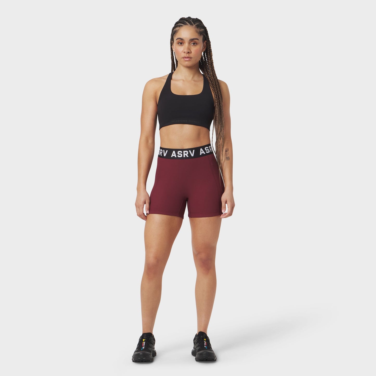 W027. LYCRA® Ribbed Short Crimson | ASRV Online