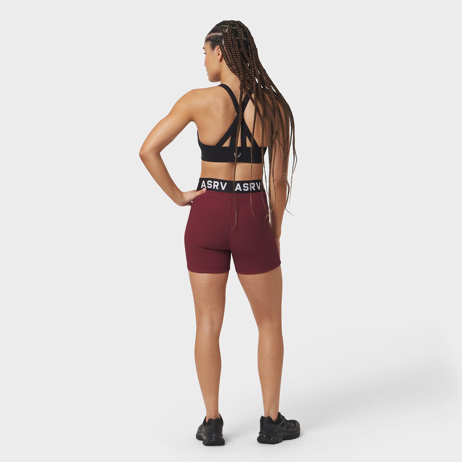 W027. LYCRA® Ribbed Short Crimson | ASRV Online