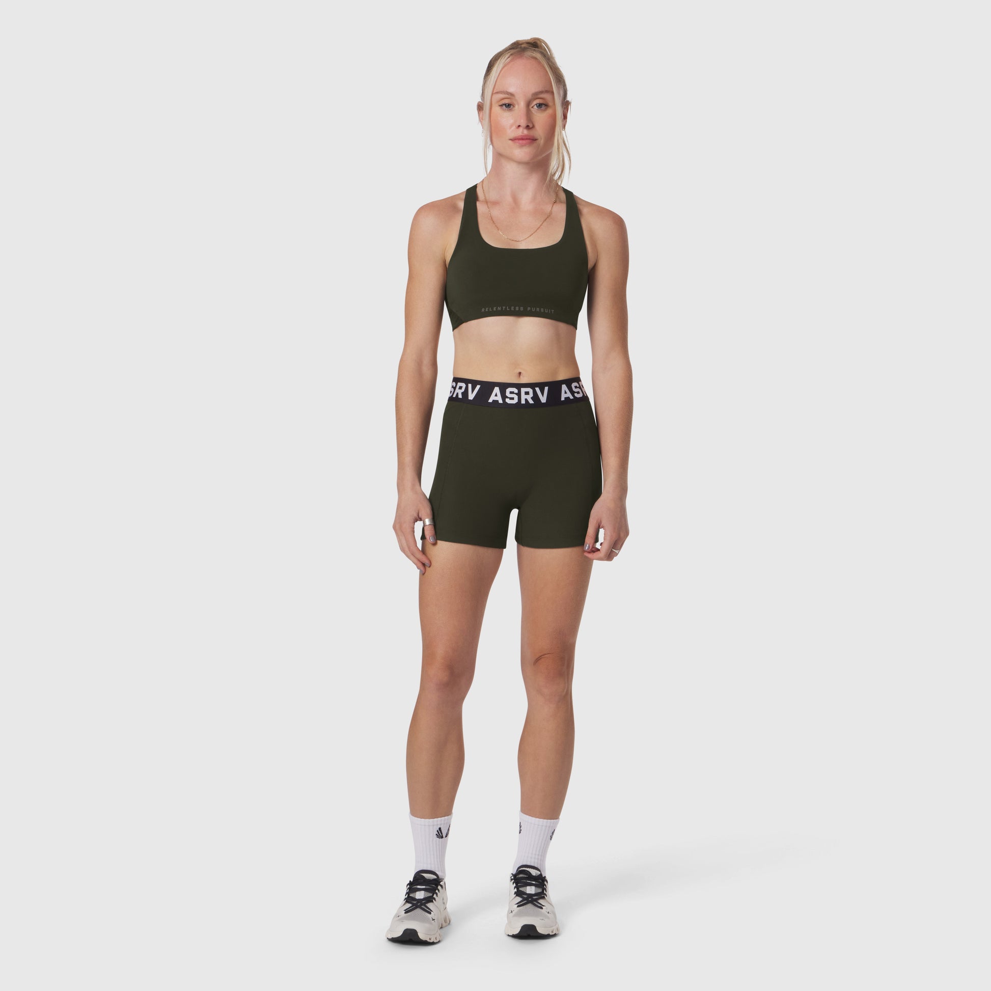 W027. LYCRA® Ribbed Short Olive | ASRV near me
