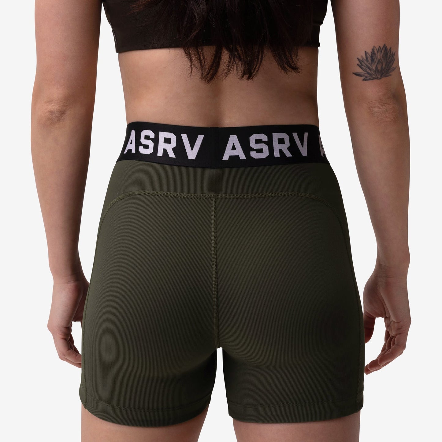 W027. LYCRA® Ribbed Short Olive | ASRV near me
