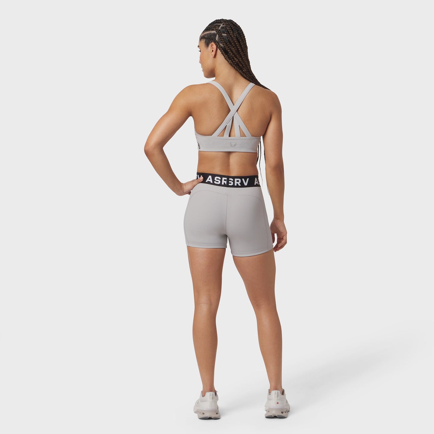W027. LYCRA® Ribbed Short Slate Grey | ASRV on sale