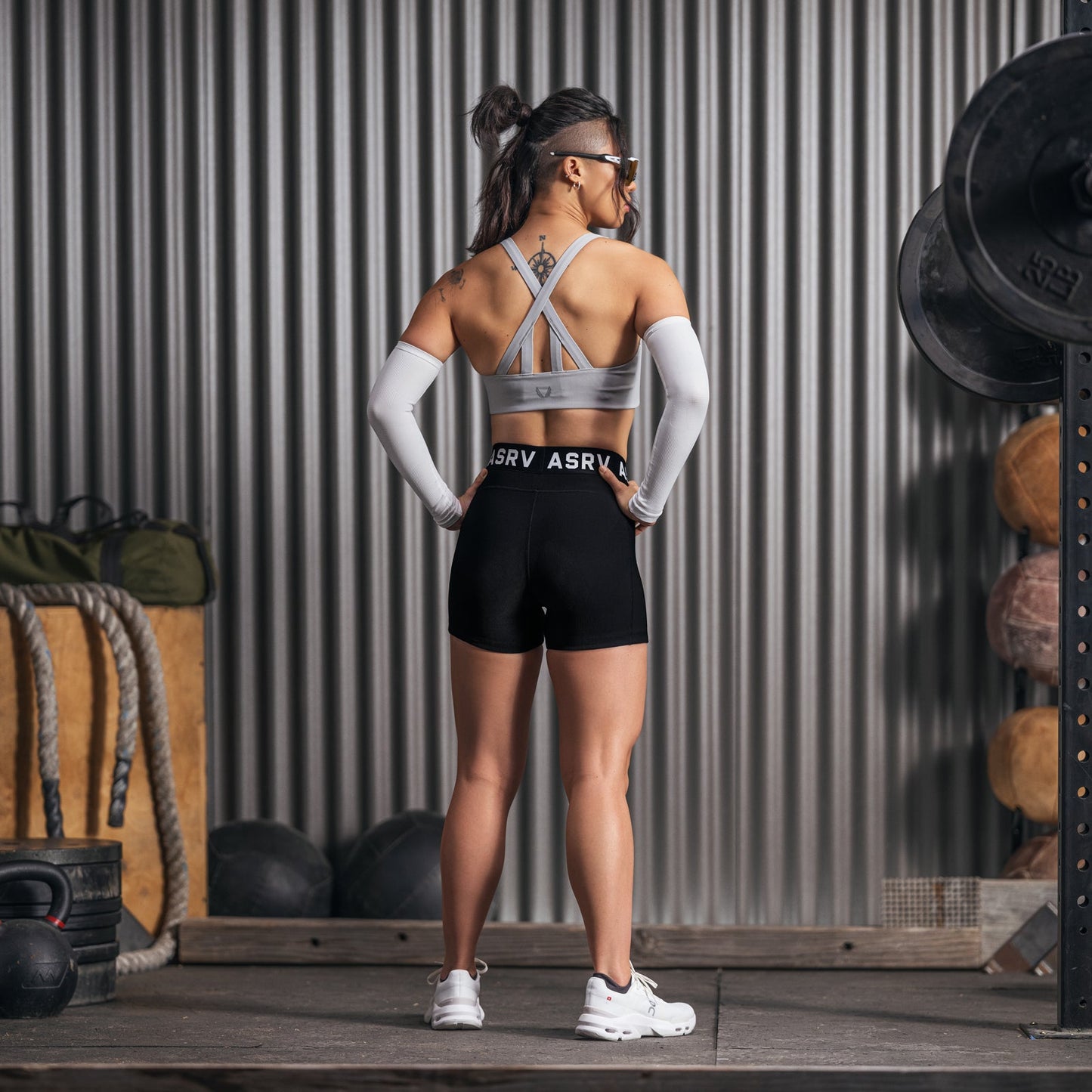 W027. LYCRA® Ribbed Short Black | ASRV for sale