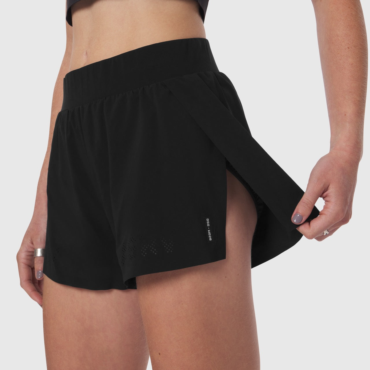 W026. Aerotex™ Side Split Run Short Black | ASRV near me