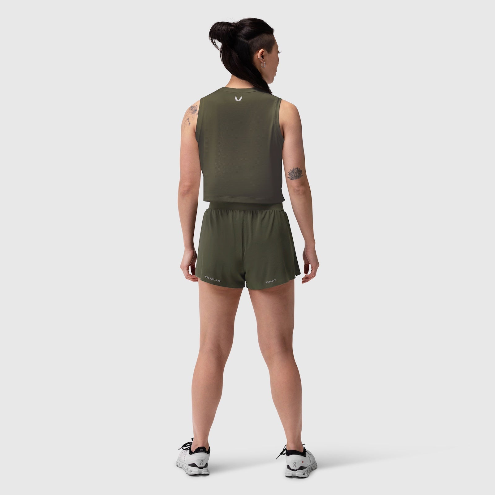 W026. Aerotex™ Side Split Run Short Olive | ASRV near me