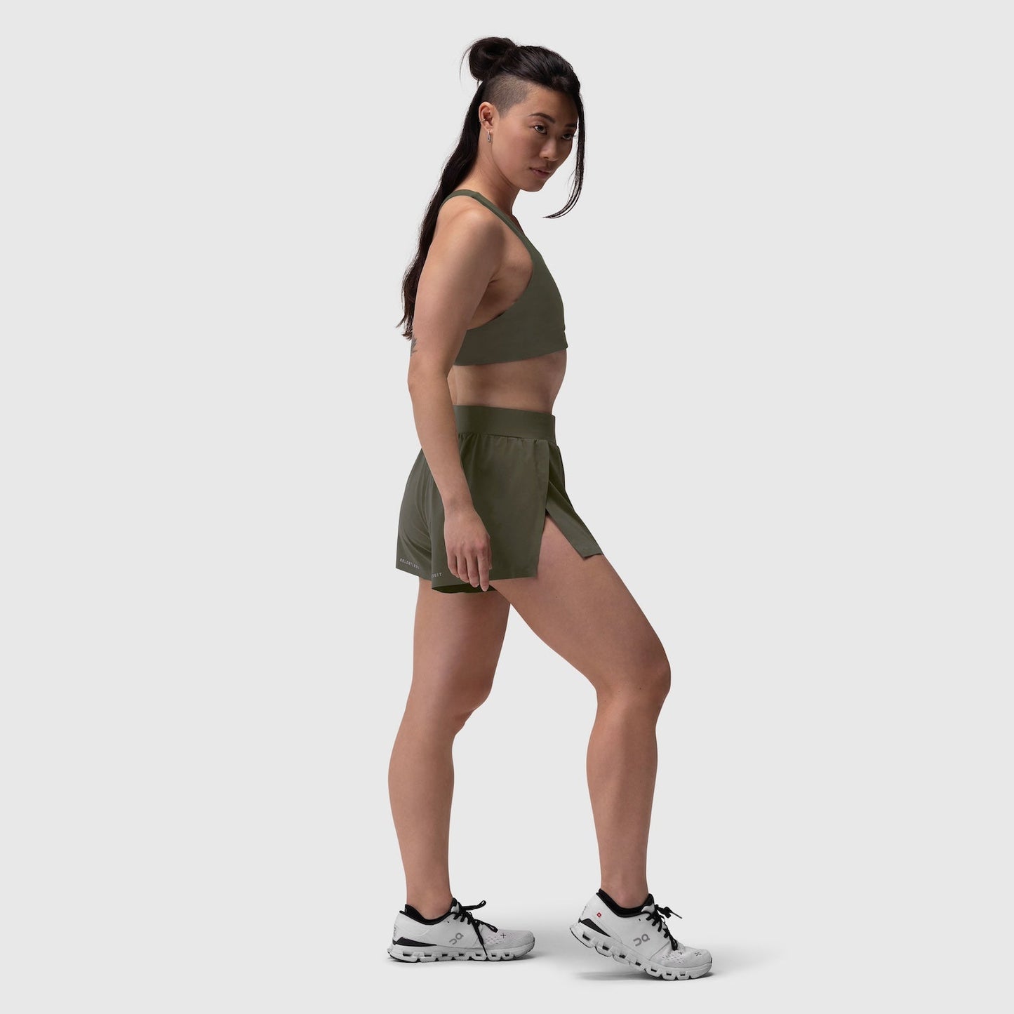 W026. Aerotex™ Side Split Run Short Olive | ASRV near me