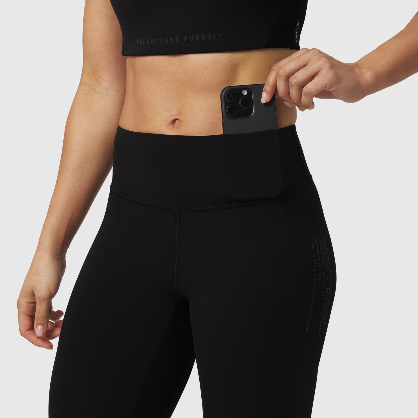 W072. LYCRA® ADAPTIV 4 Pocket Legging Black | ASRV Online