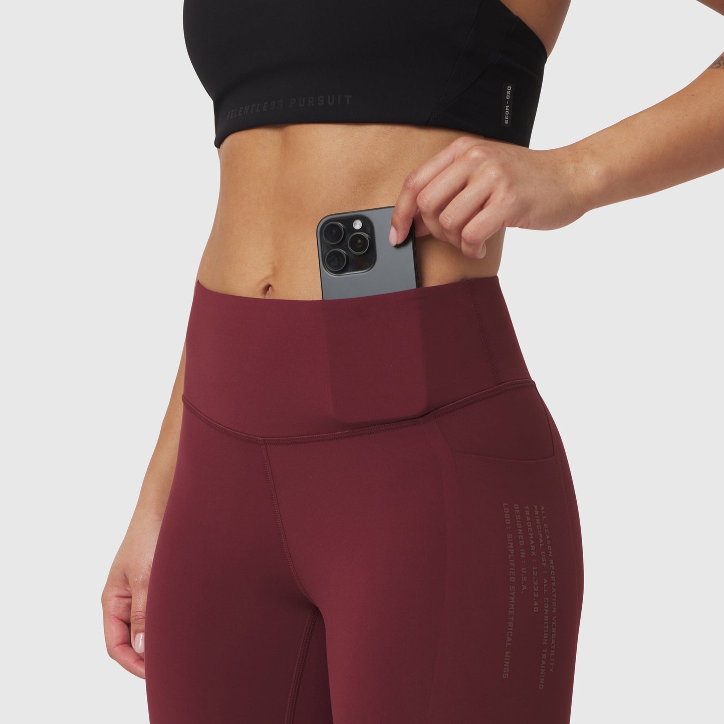 W072. LYCRA® ADAPTIV 4 Pocket Legging Crimson | ASRV Discount
