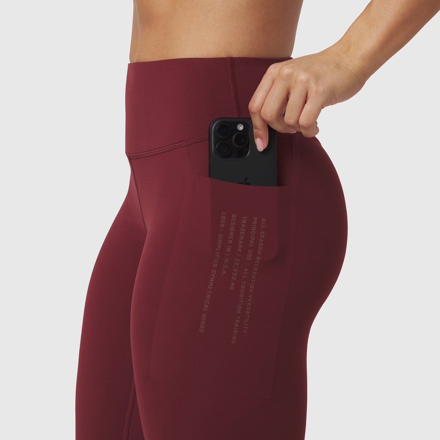 W072. LYCRA® ADAPTIV 4 Pocket Legging Crimson | ASRV Discount