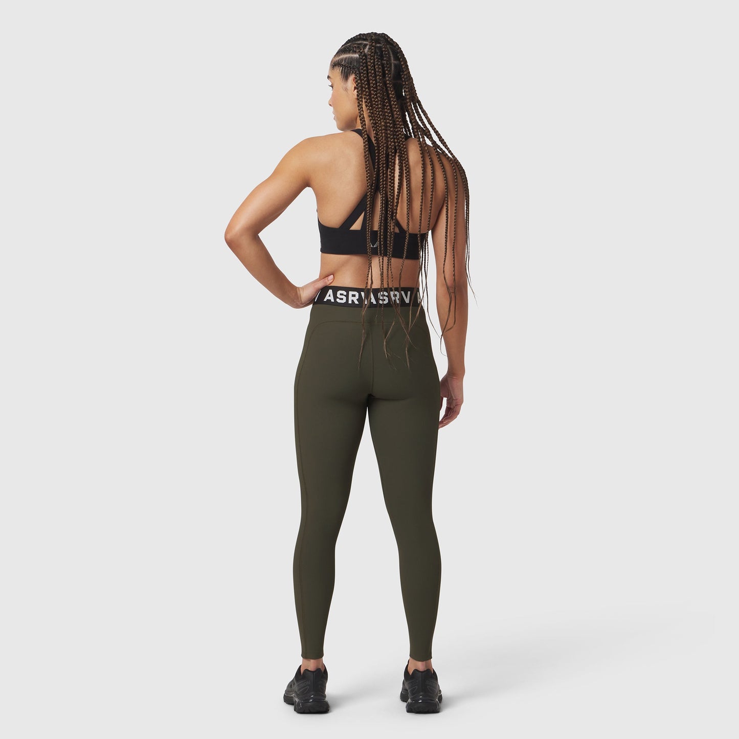 W071. LYCRA® Ribbed Legging Olive | ASRV US