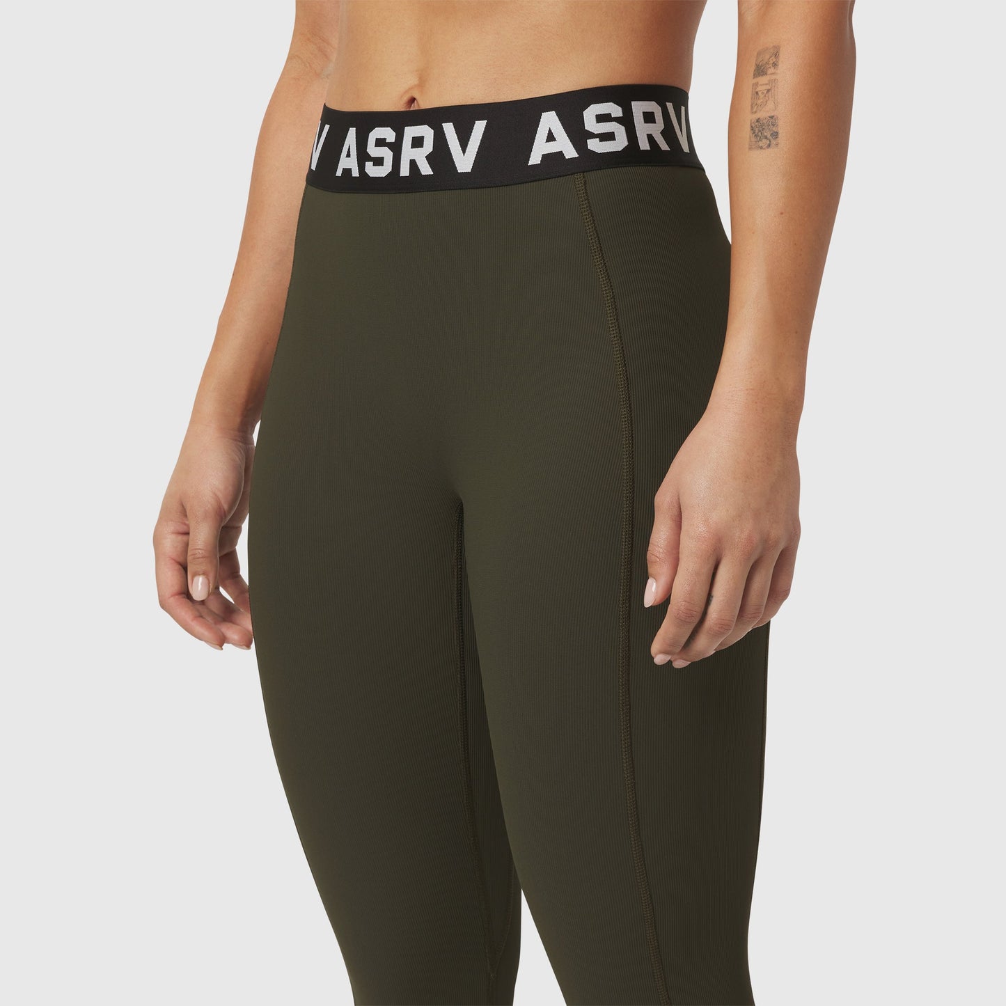 W071. LYCRA® Ribbed Legging Olive | ASRV US