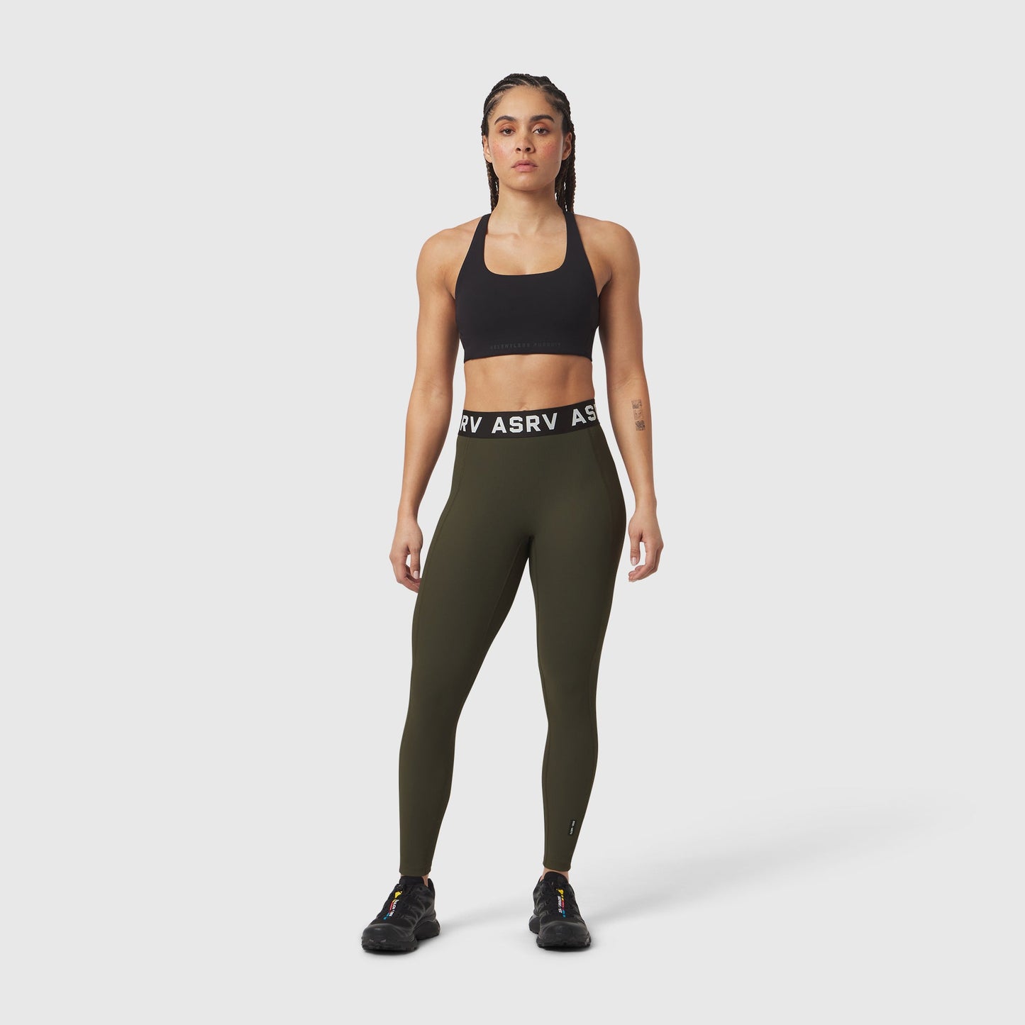 W071. LYCRA® Ribbed Legging Olive | ASRV US