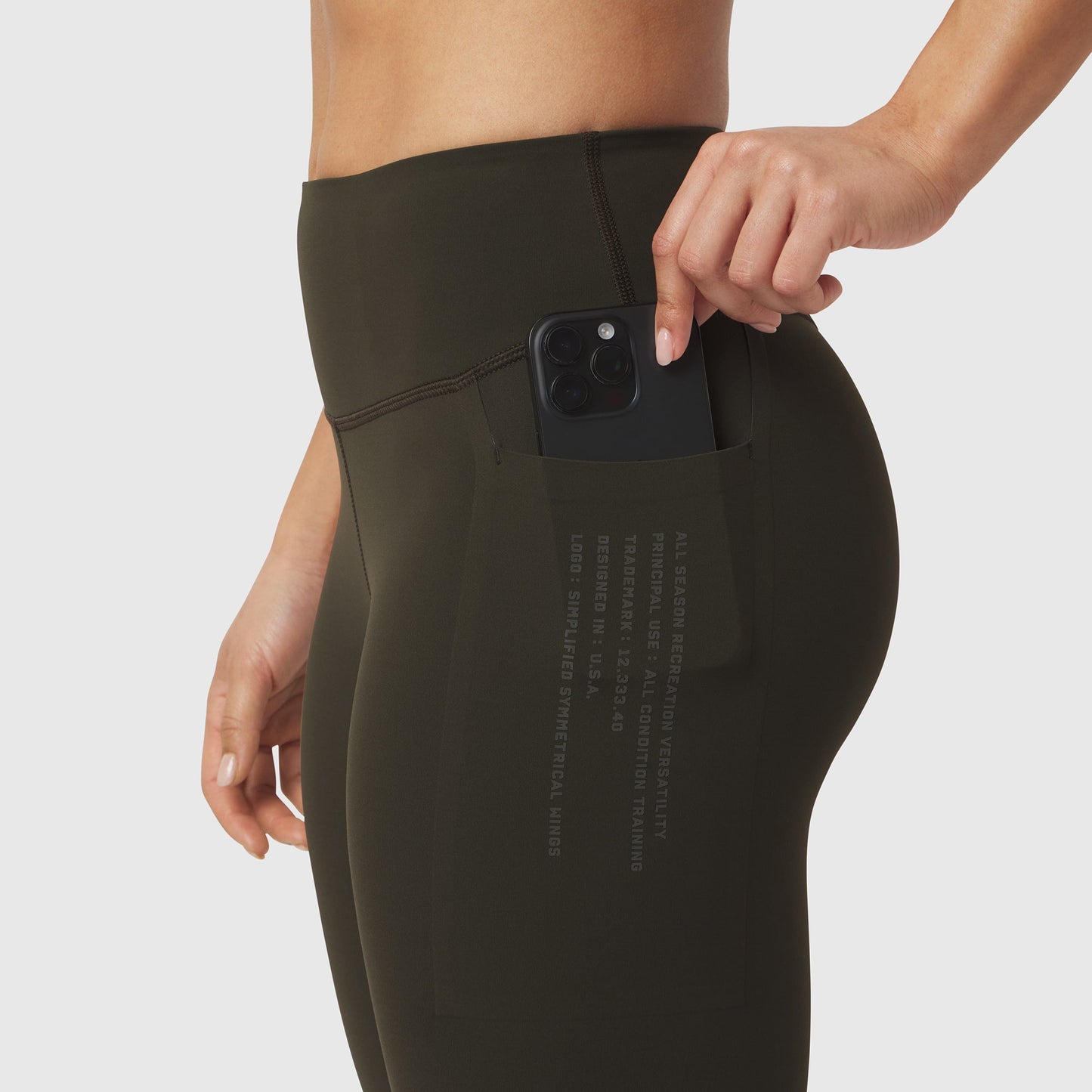 W072. LYCRA® ADAPTIV 4 Pocket Legging Olive | ASRV sale