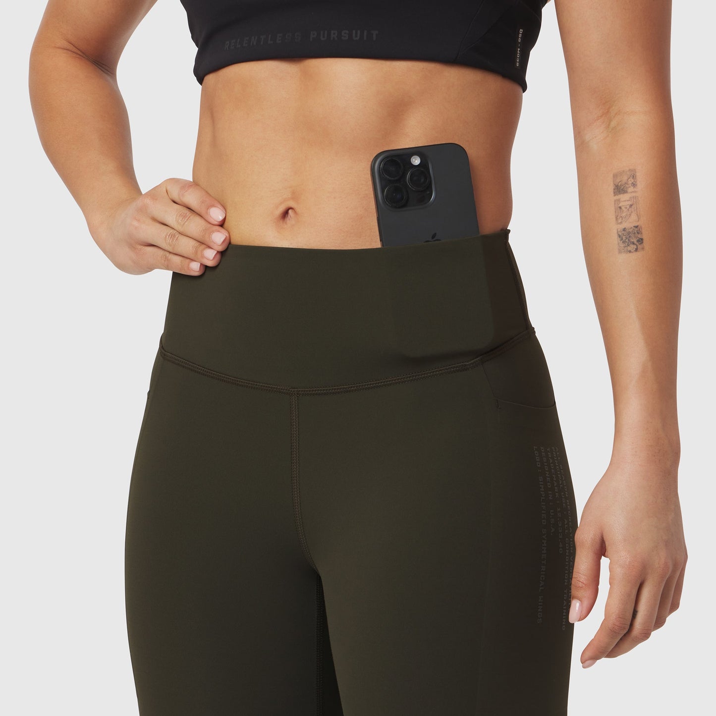 W072. LYCRA® ADAPTIV 4 Pocket Legging Olive | ASRV sale