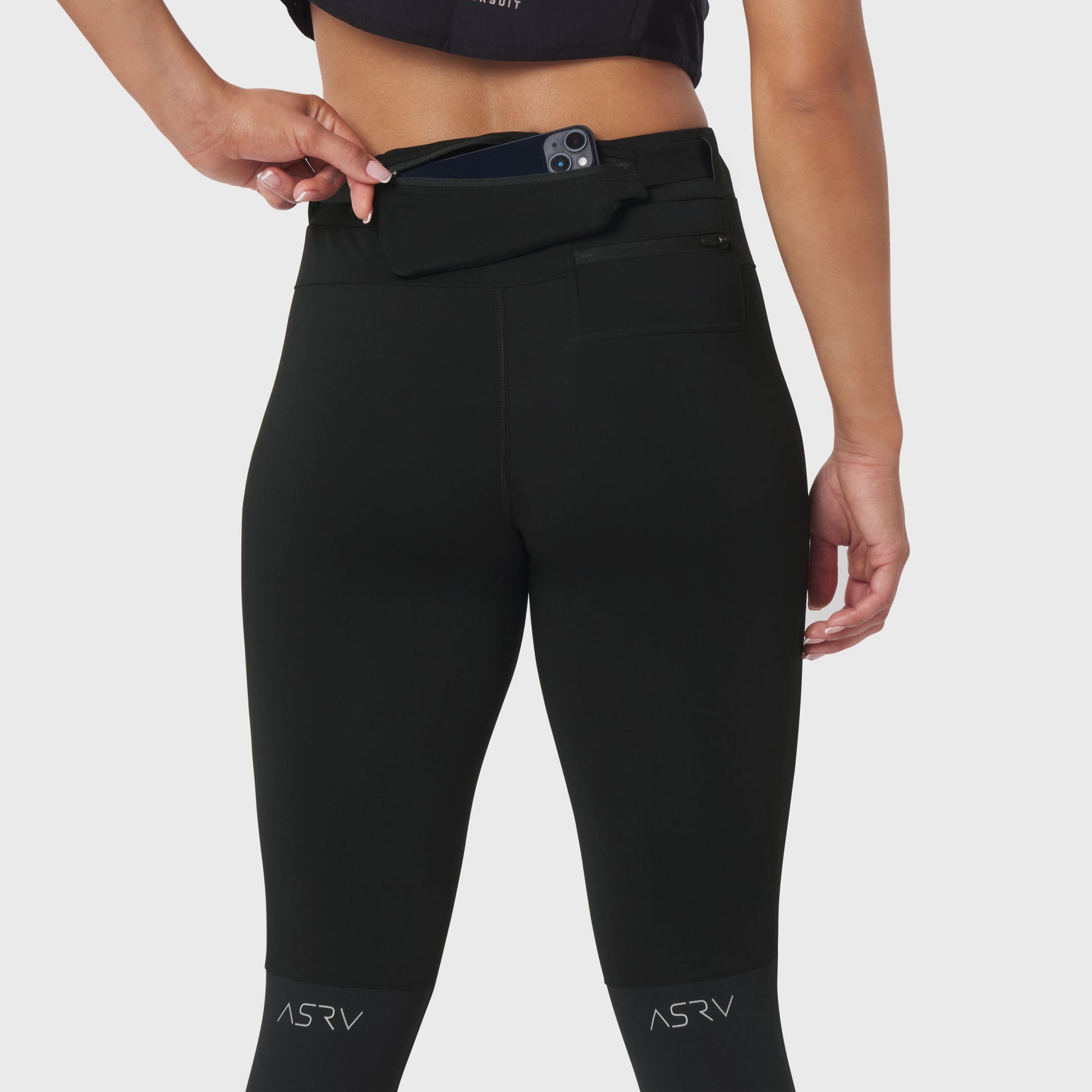 W059. Hybrid Belt-Pack Run Legging Black | ASRV Discount