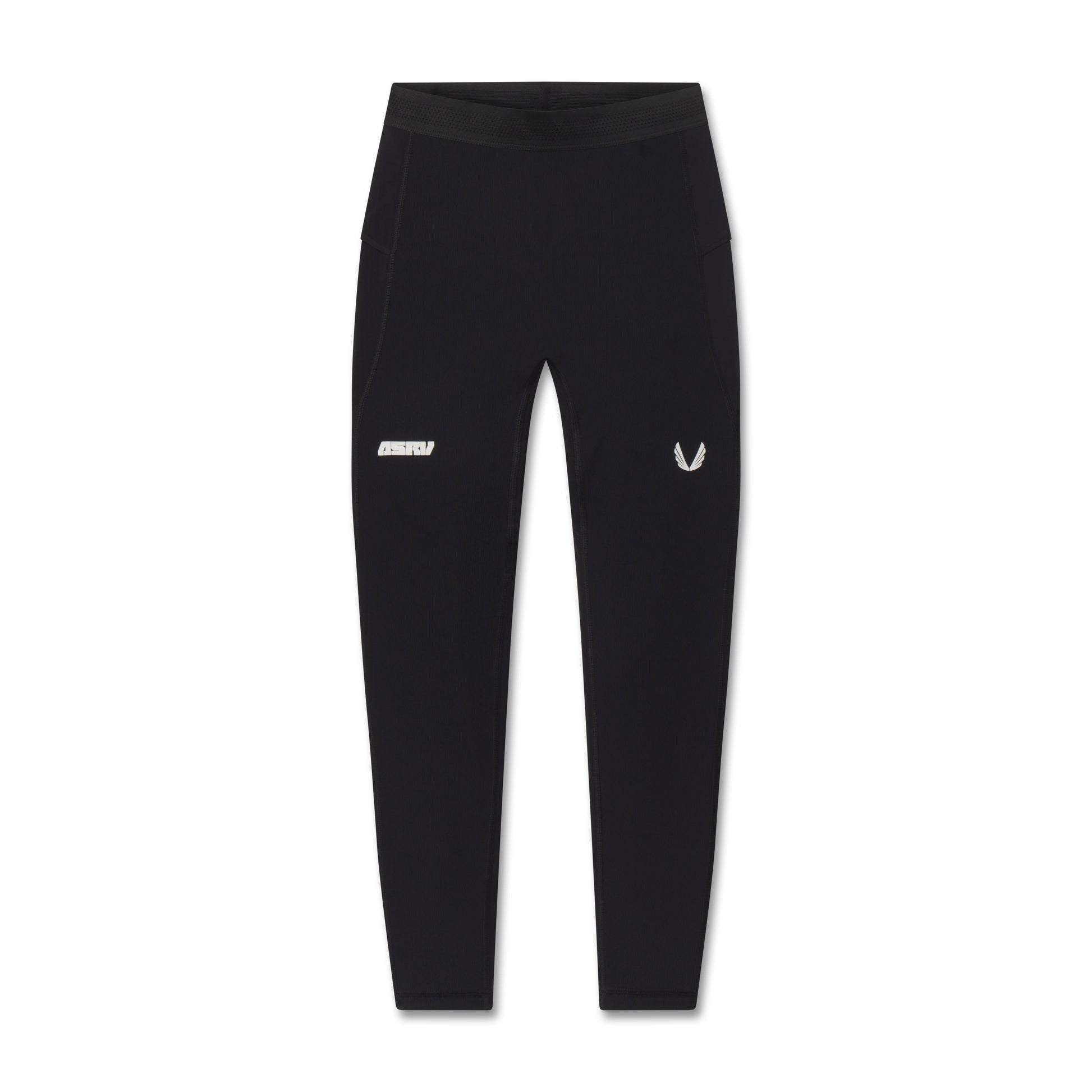 W055. Lycra® Ribbed Running Tight Black | ASRV on sale
