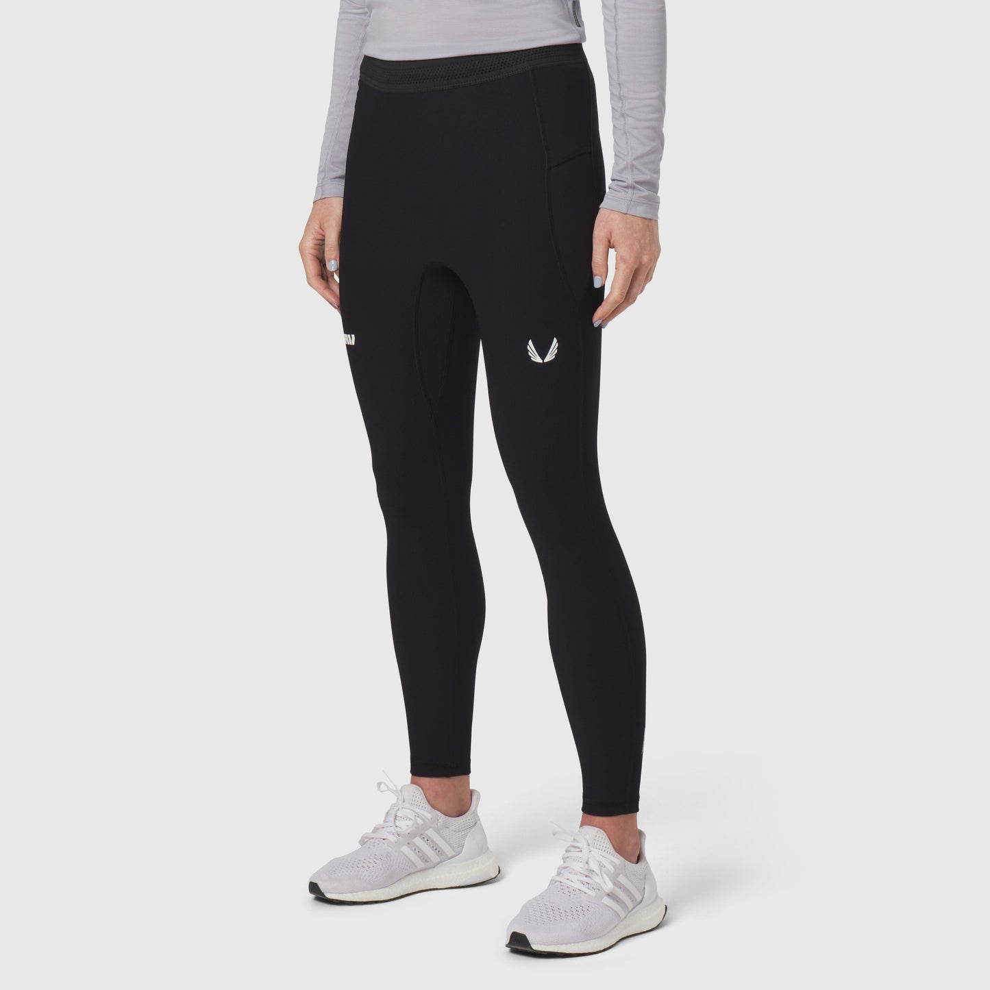 W055. Lycra® Ribbed Running Tight Black | ASRV on sale