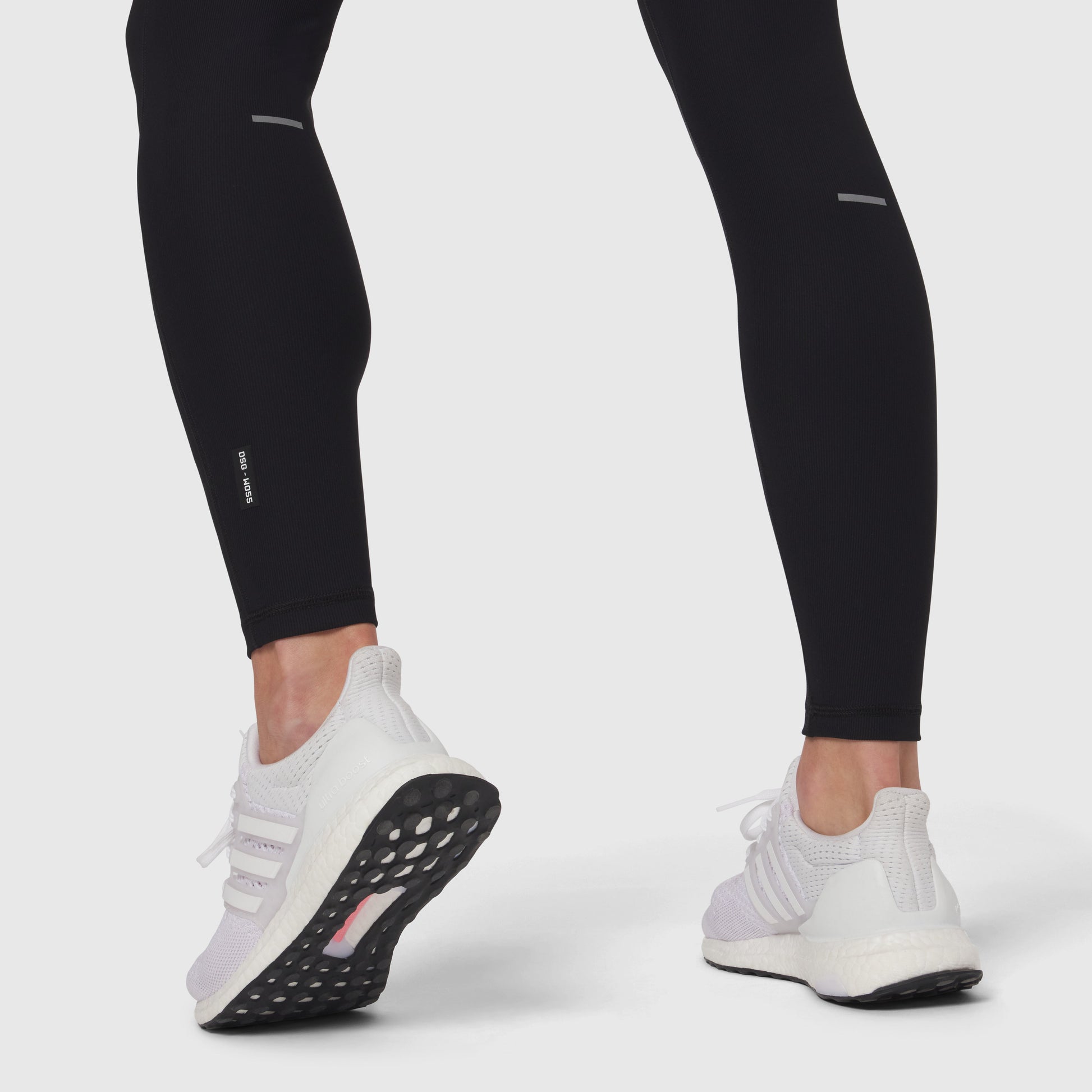 W055. Lycra® Ribbed Running Tight Black | ASRV on sale
