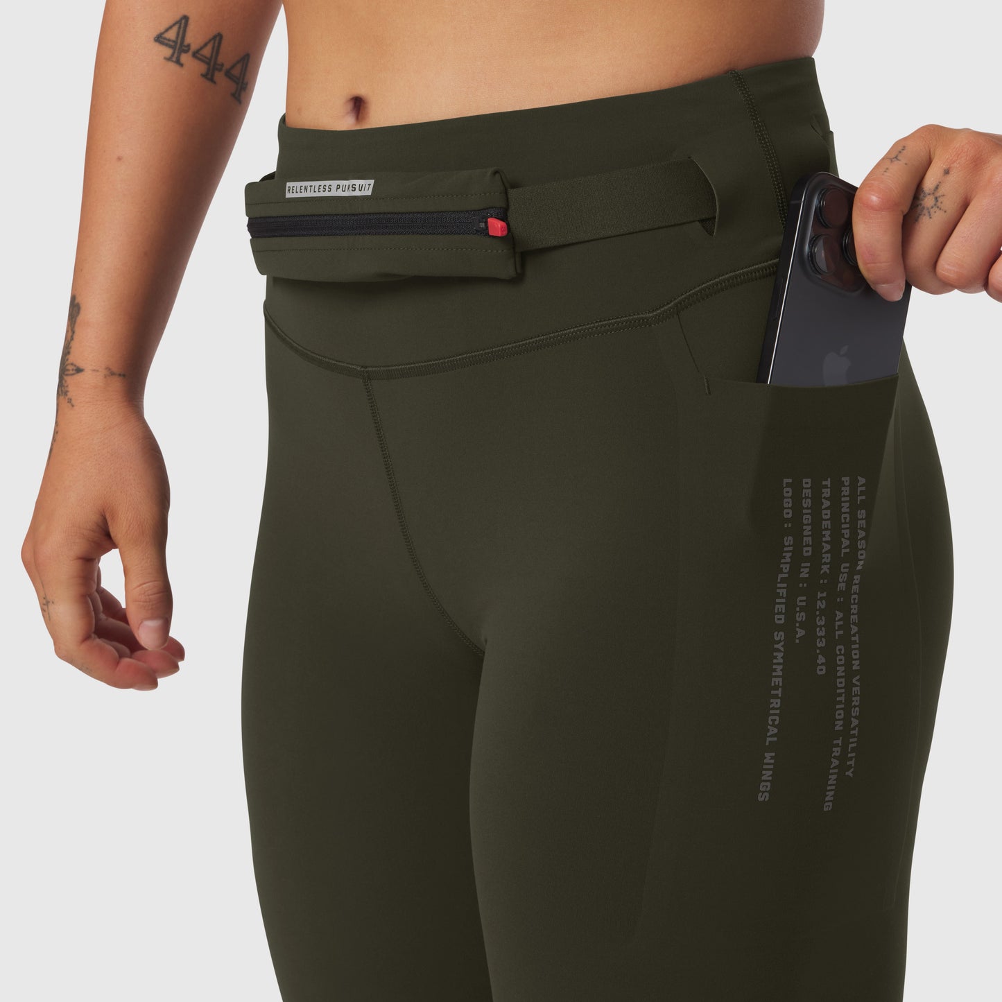 W030. LYCRA® 3-in-1 Legging Olive | ASRV Online