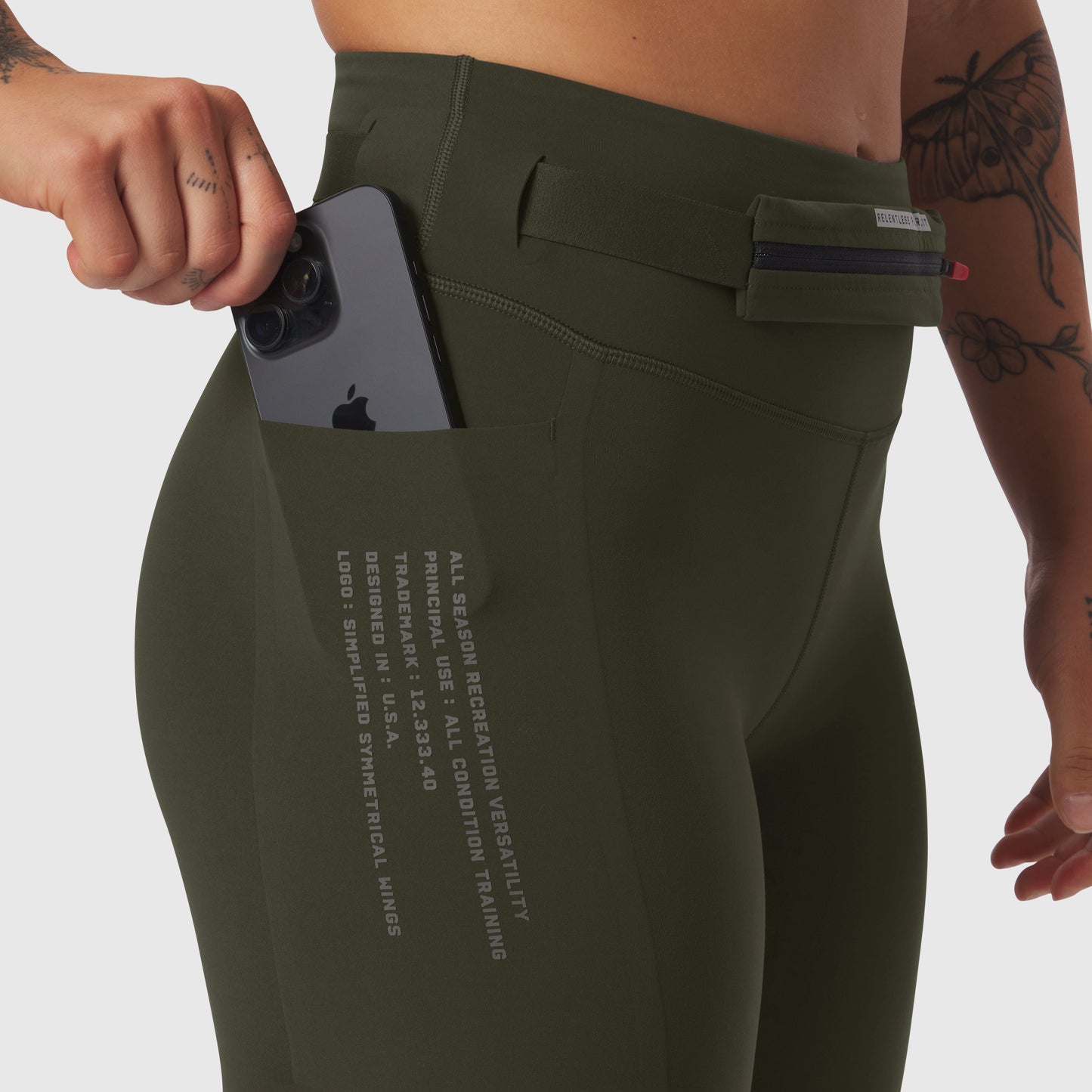 W030. LYCRA® 3-in-1 Legging Olive | ASRV Online