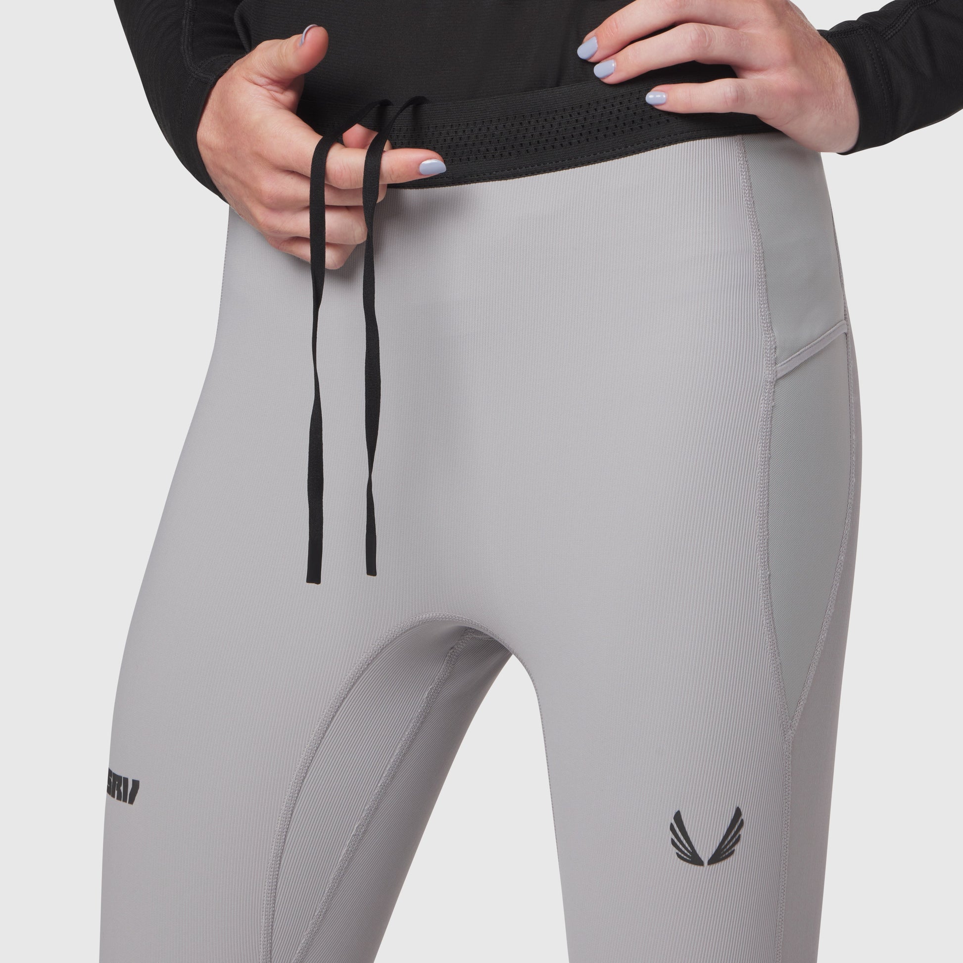 W055. Lycra® Ribbed Running Tight Slate Grey | ASRV discount