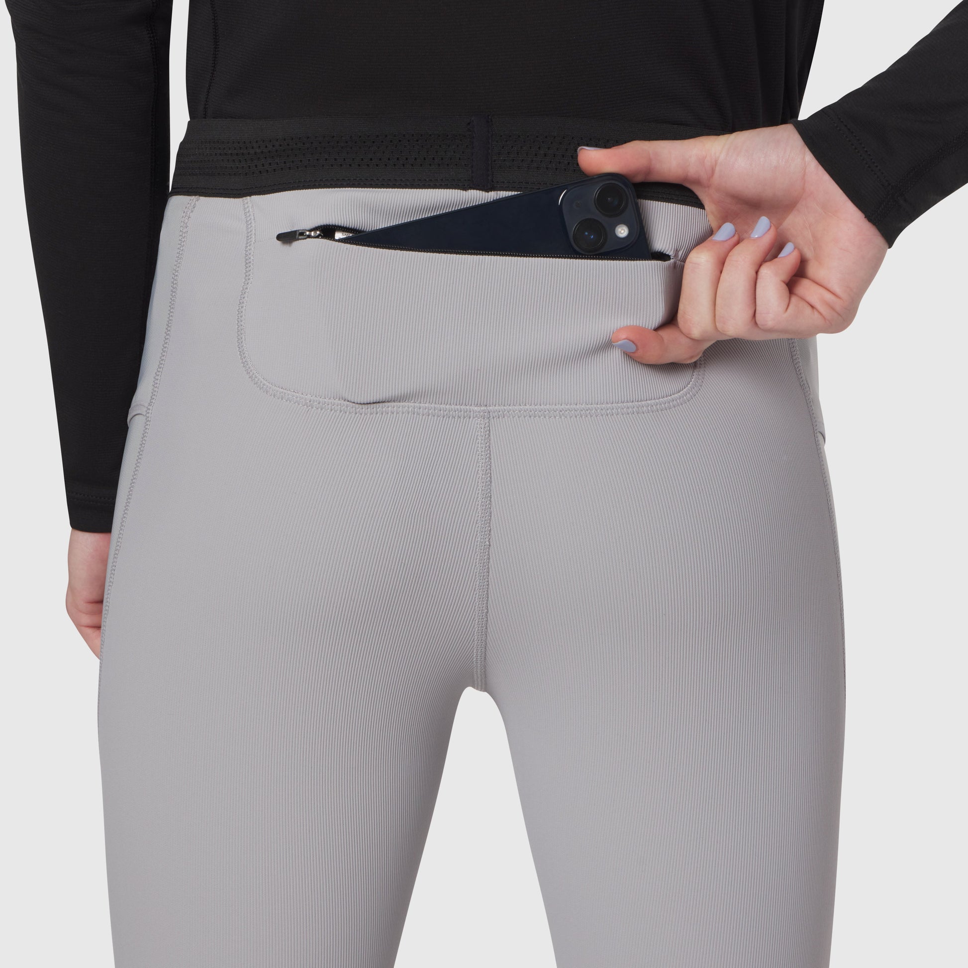 W055. Lycra® Ribbed Running Tight Slate Grey | ASRV discount