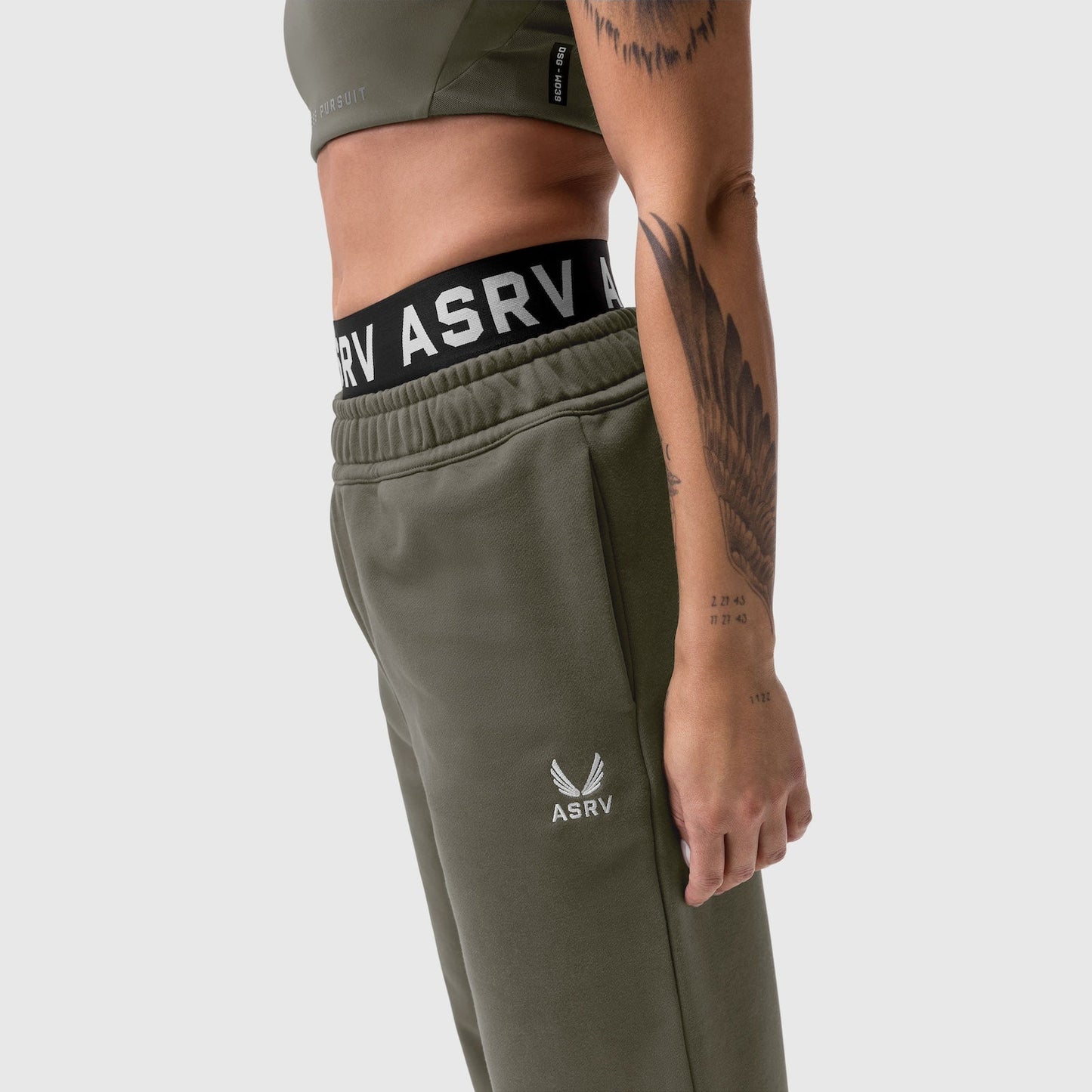 W034. Sorona® Terry Straight Leg Sweats Olive | ASRV US