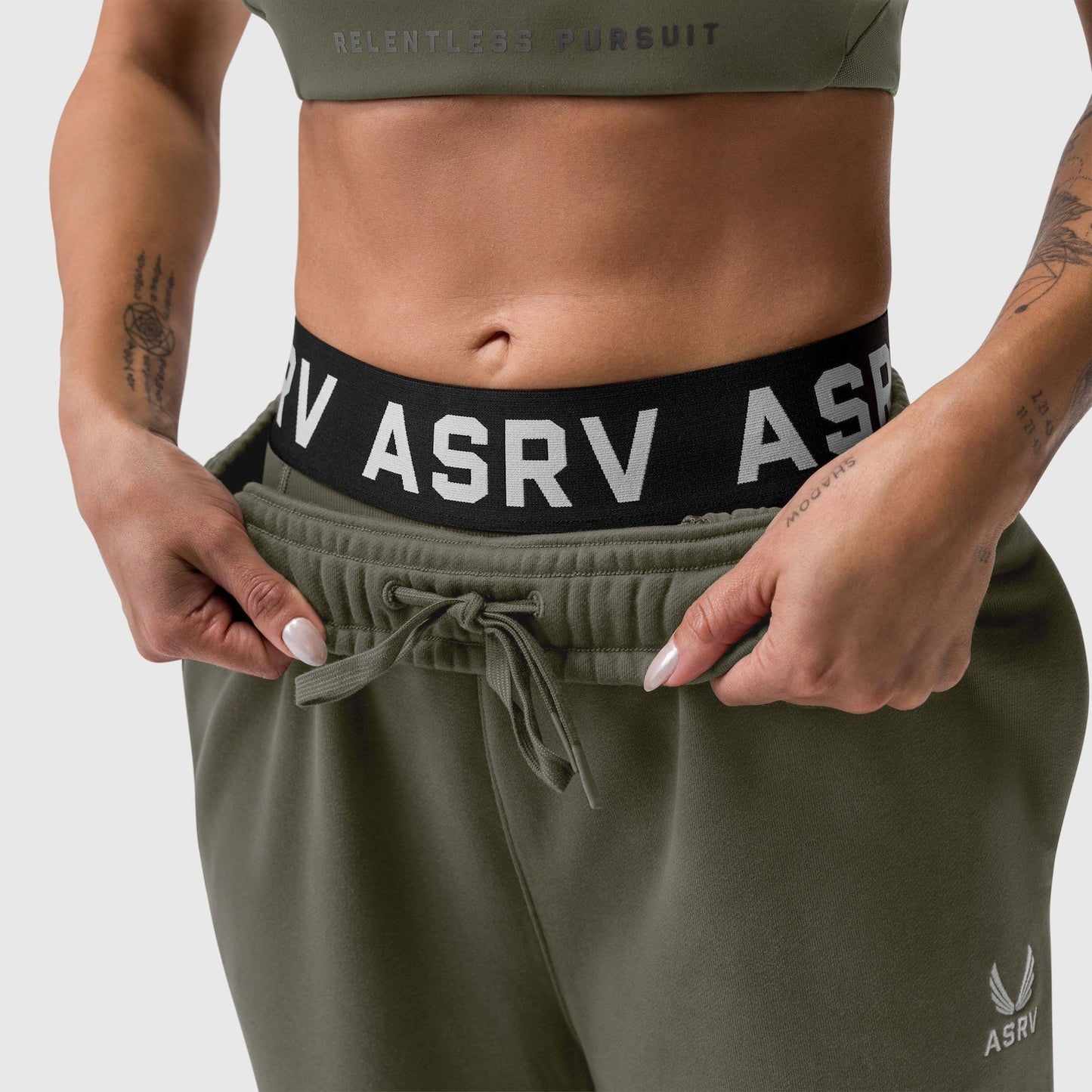 W034. Sorona® Terry Straight Leg Sweats Olive | ASRV US