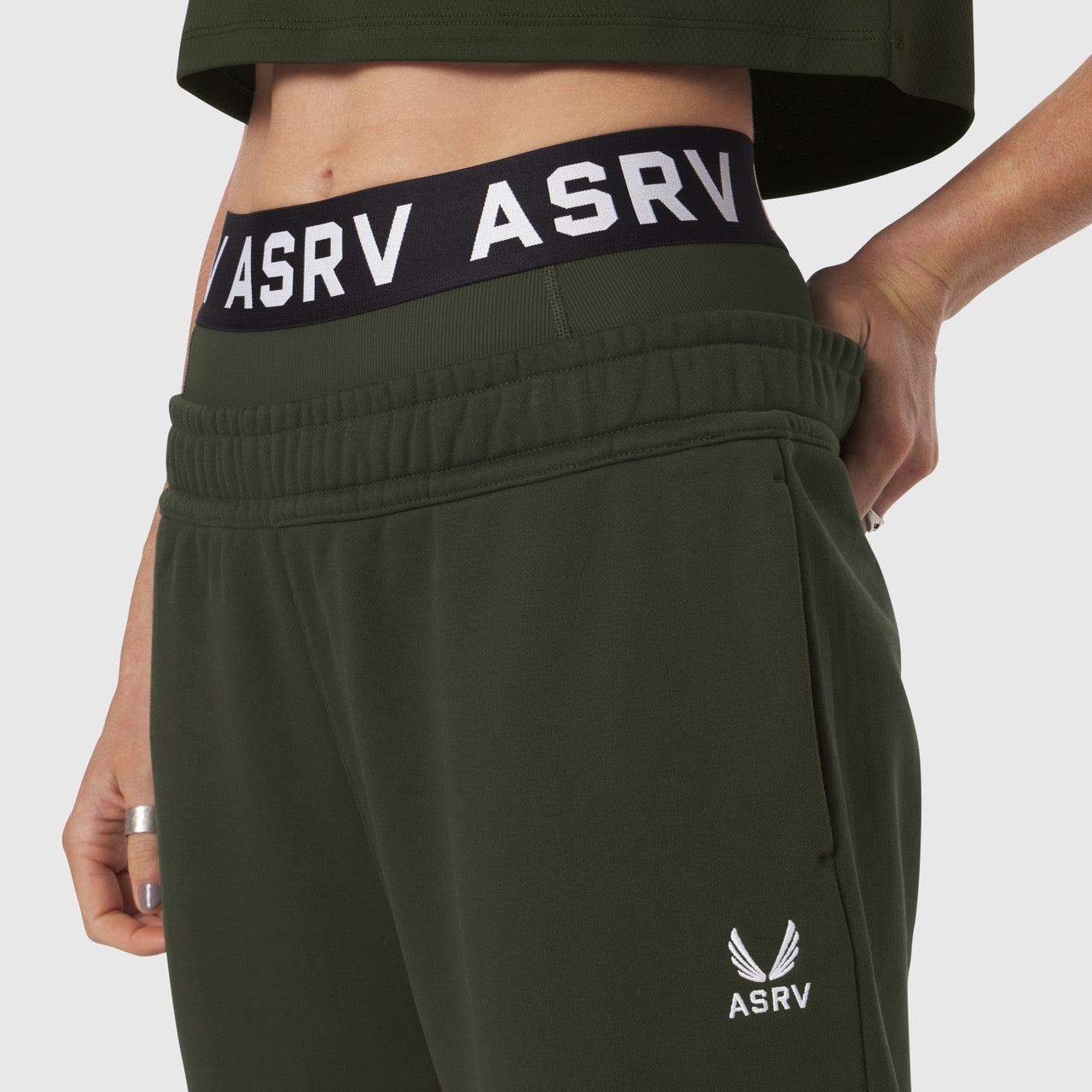W034. Sorona® Terry Straight Leg Sweats Olive | ASRV US