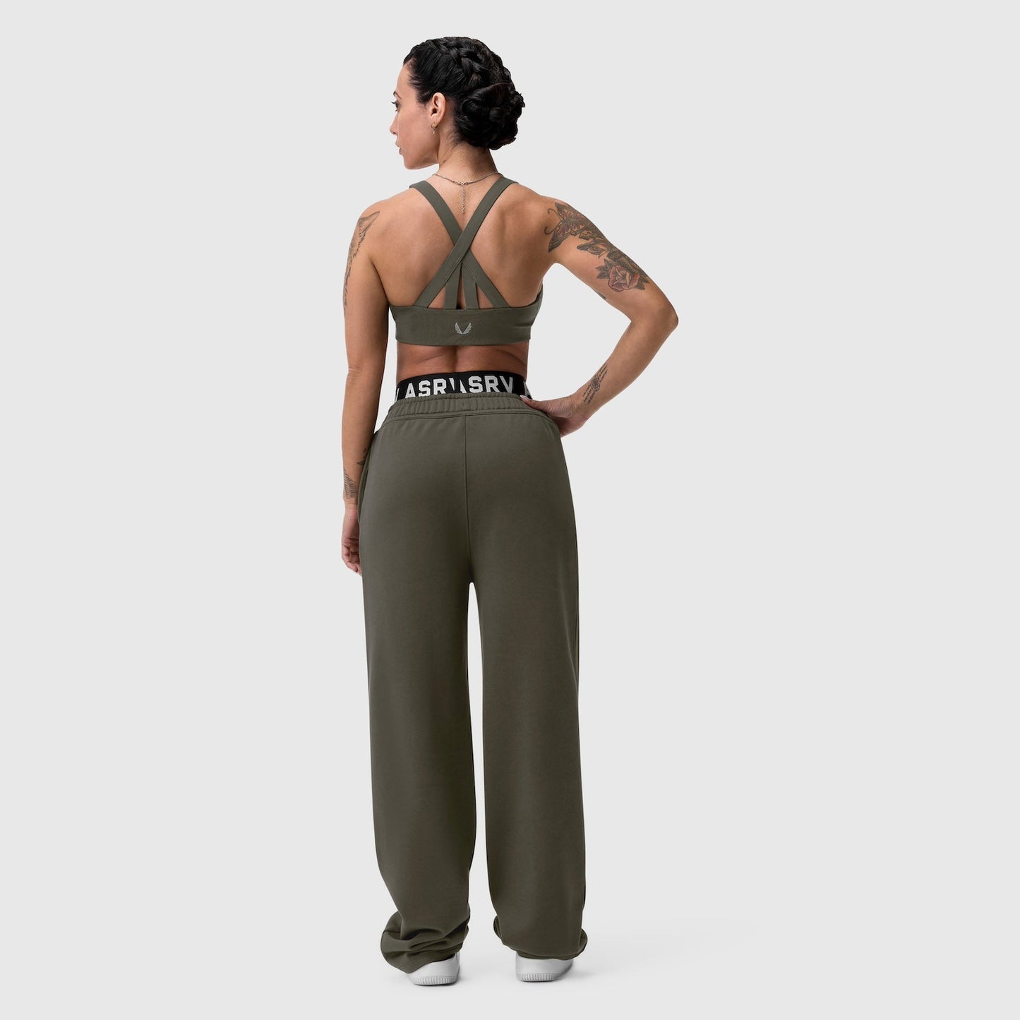 W034. Sorona® Terry Straight Leg Sweats Olive | ASRV US