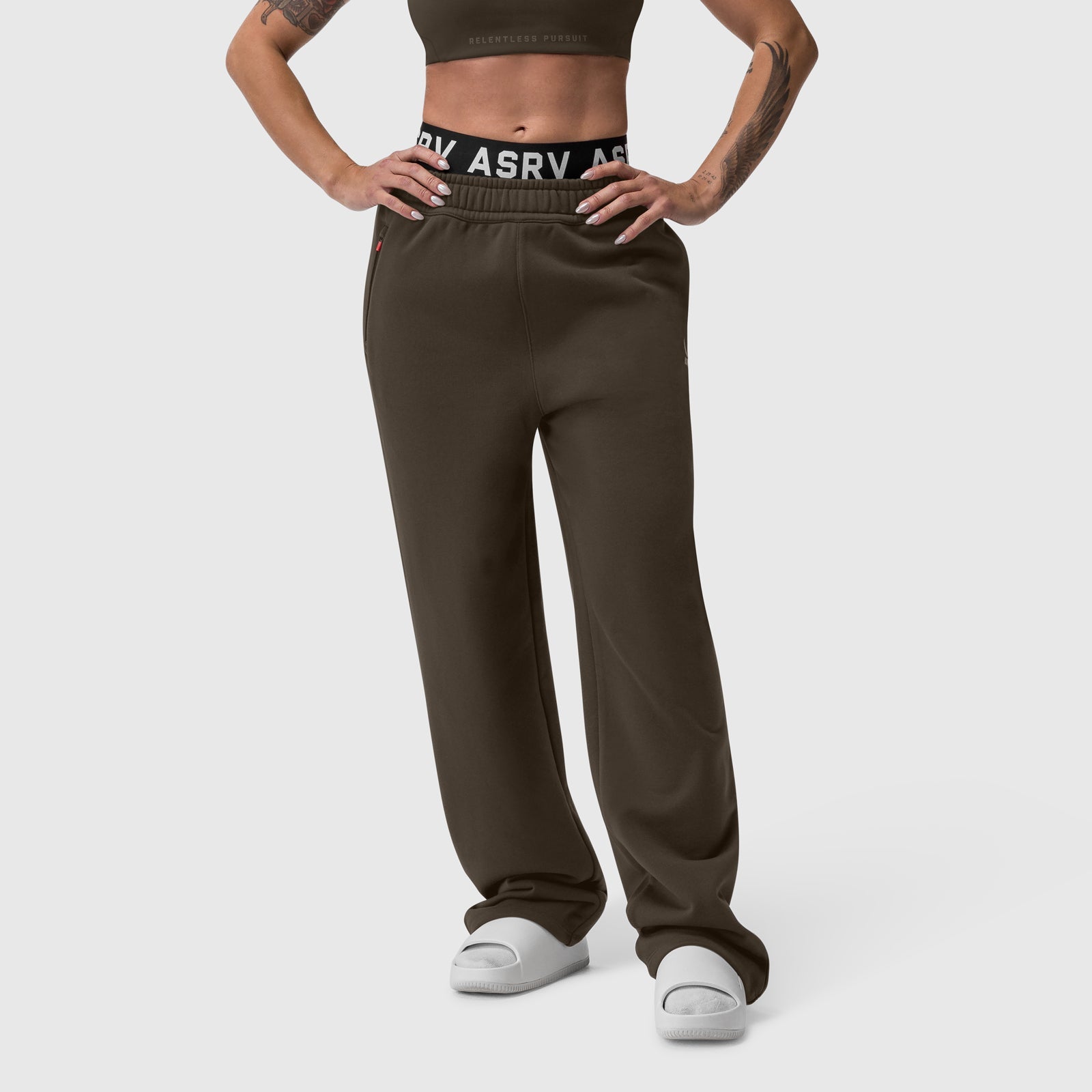 W034. Sorona® Terry Straight Leg Sweats Dark Earth | ASRV sale