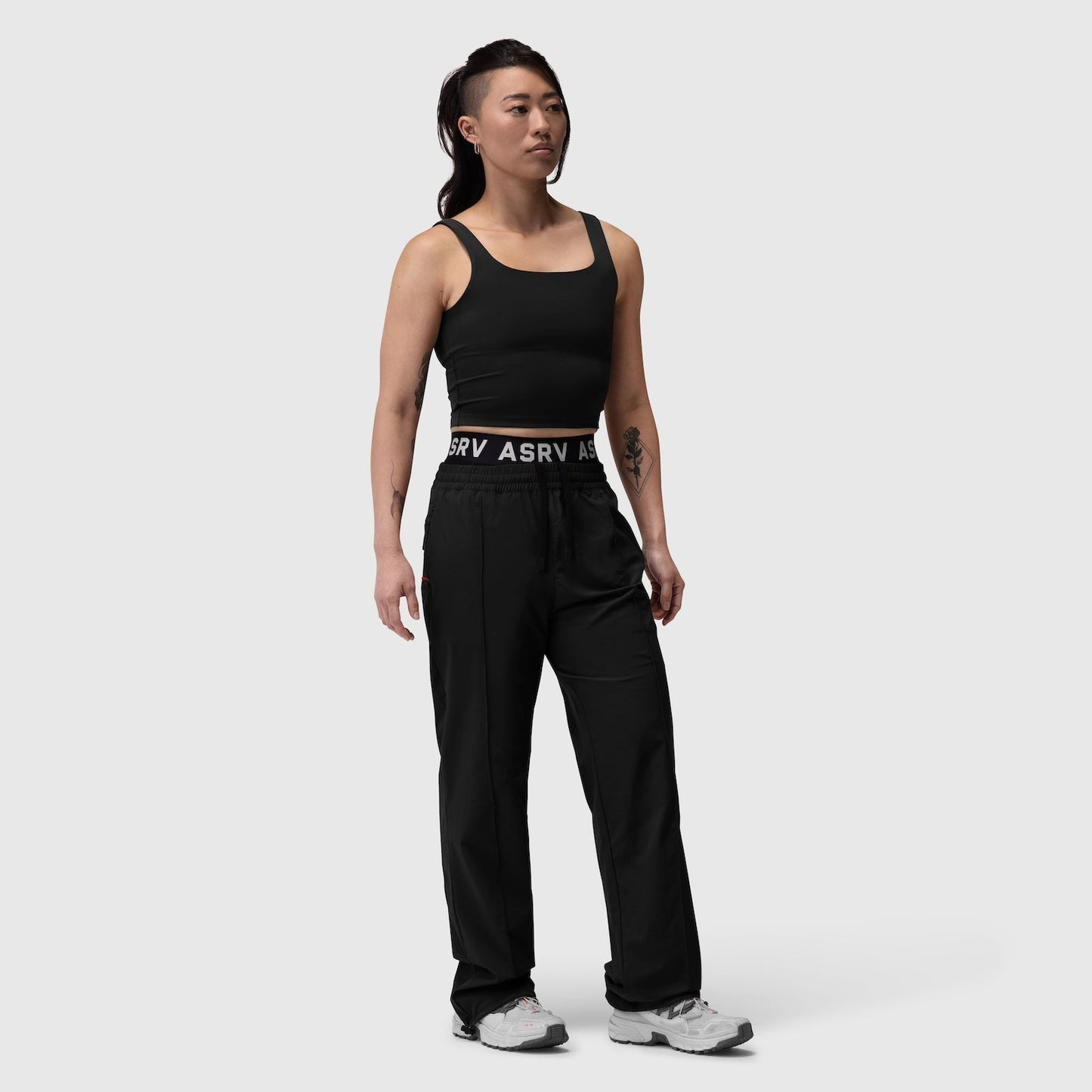 W036. Ripstop Relaxed Track Pant Black | ASRV discount