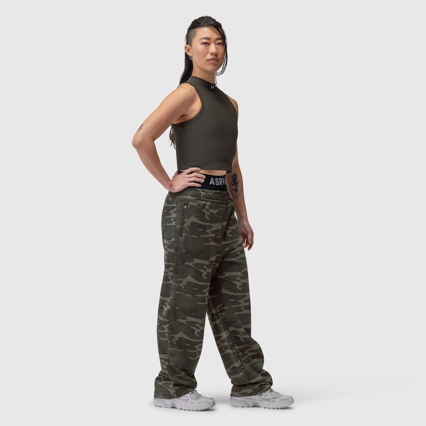 W034. Sorona® Terry Straight Leg Sweats Dark Camo | ASRV sale