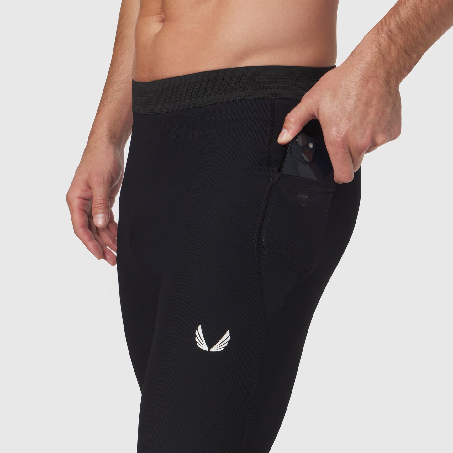 1146. Lycra® Ribbed Running Tight Black | ASRV for sale