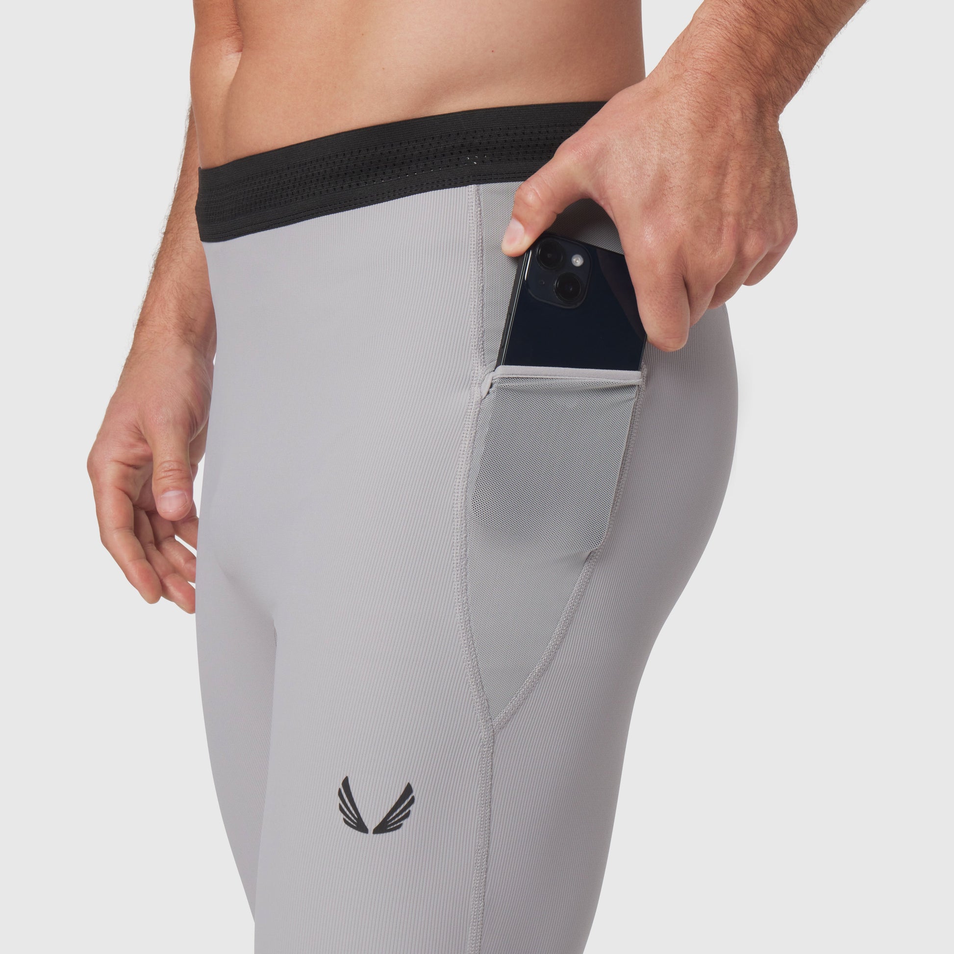 1146. Lycra® Ribbed Running Tight Slate Grey | ASRV discount