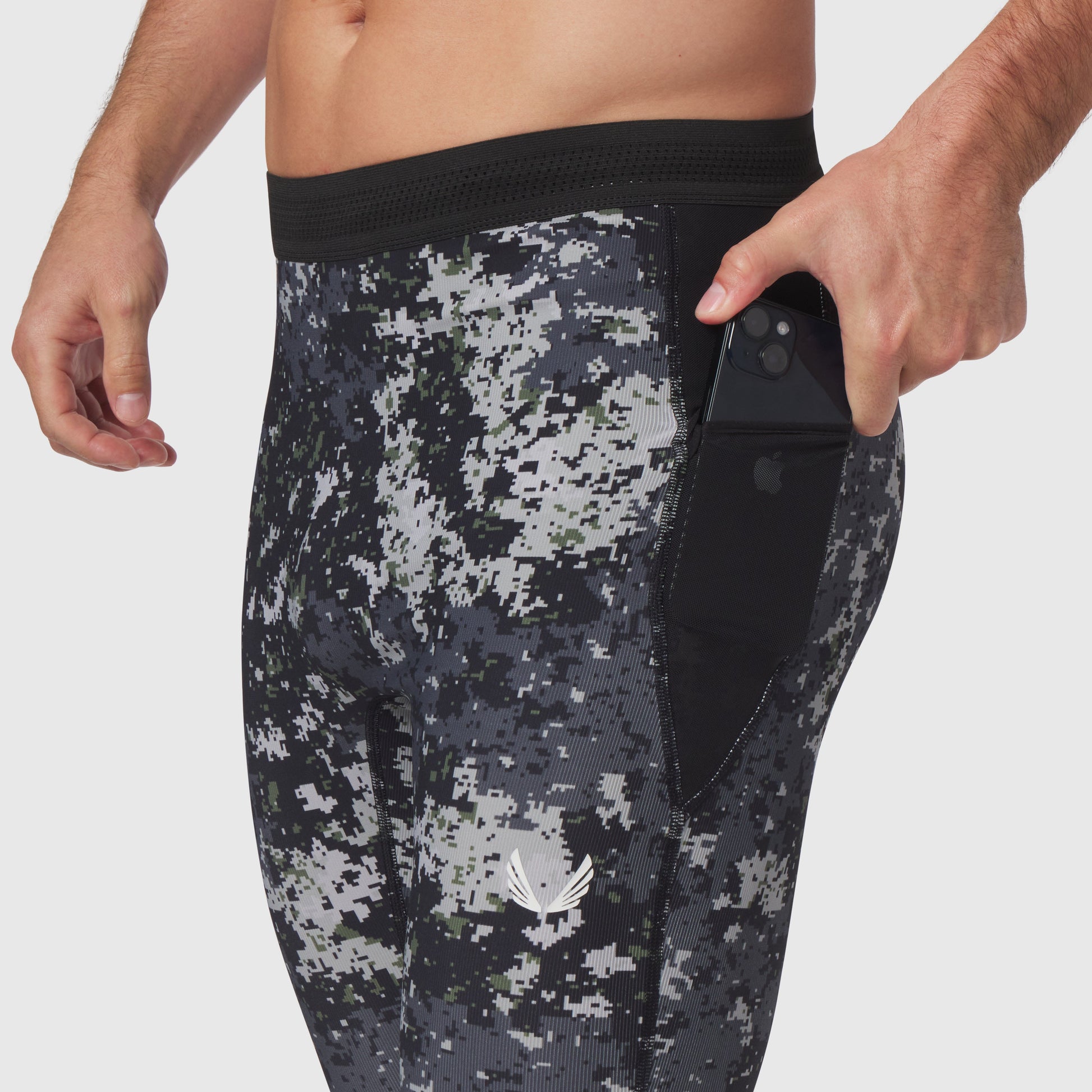 1146. Lycra® Ribbed Running Tight Pixel Camo | ASRV Online