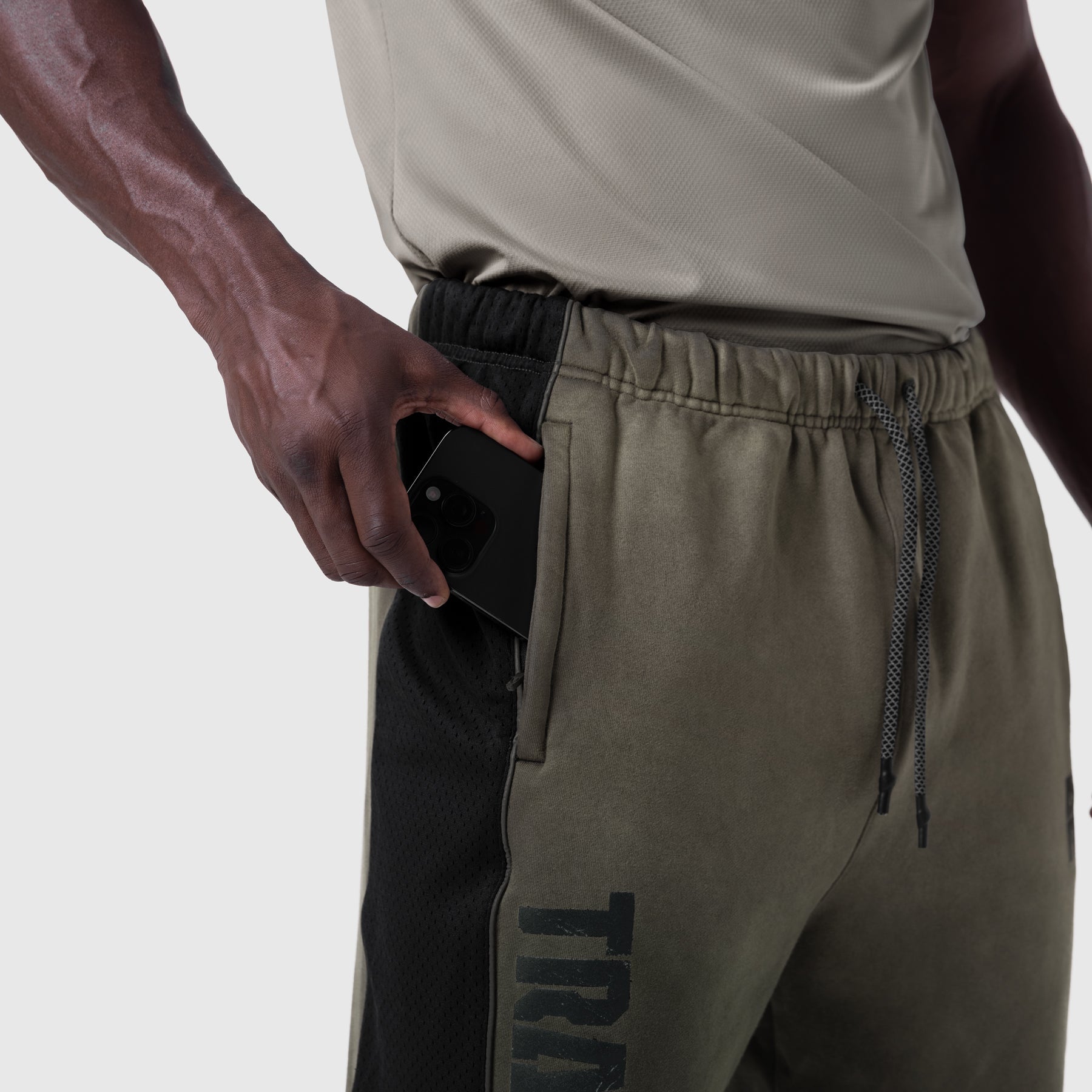 1120. Tech-Terry™ Mesh Panel Sweats Olive "Blade TD" | ASRV US
