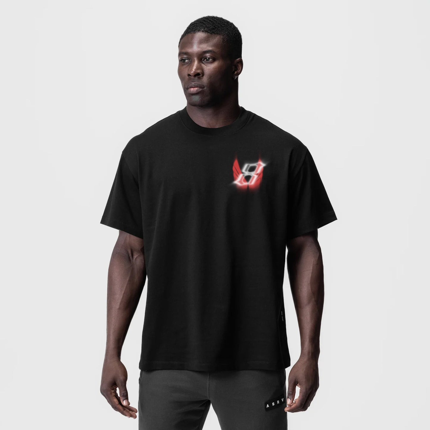 0797. Tech Essential™ Relaxed Tee Black "Infinite Mindset" | ASRV for sale