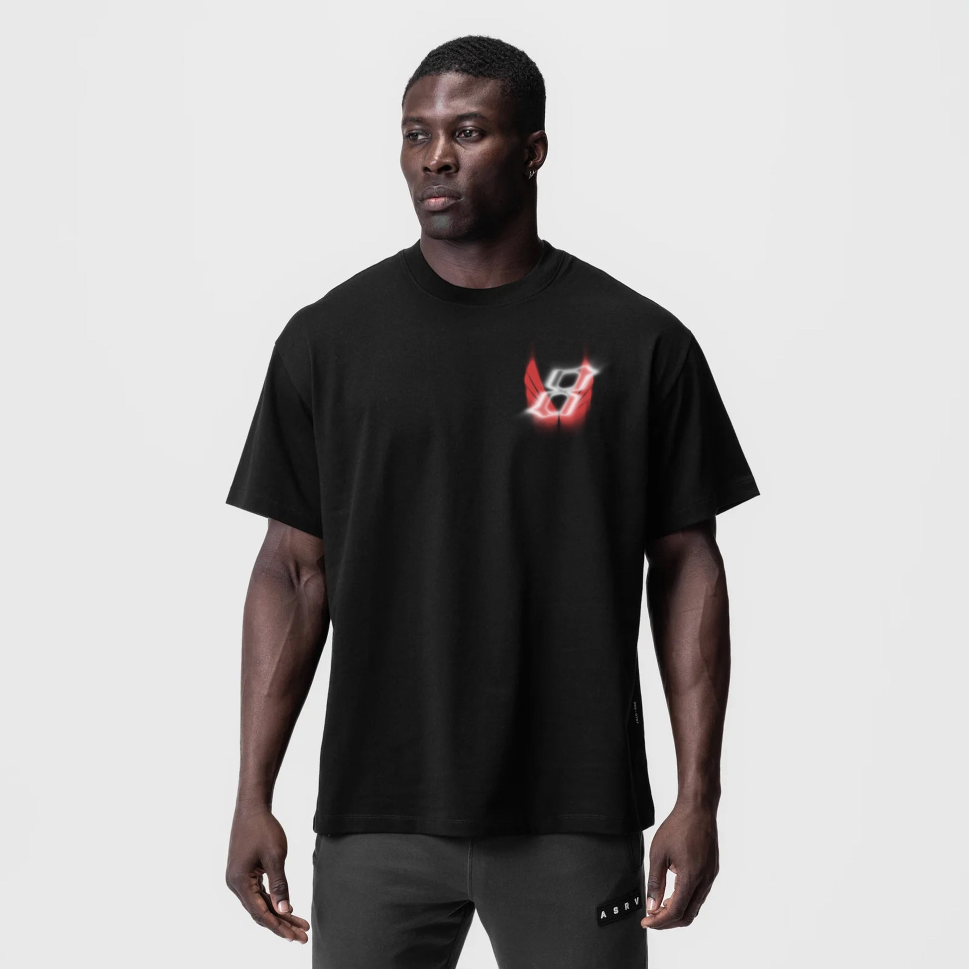 0797. Tech Essential™ Relaxed Tee Black "Infinite Mindset" | ASRV for sale