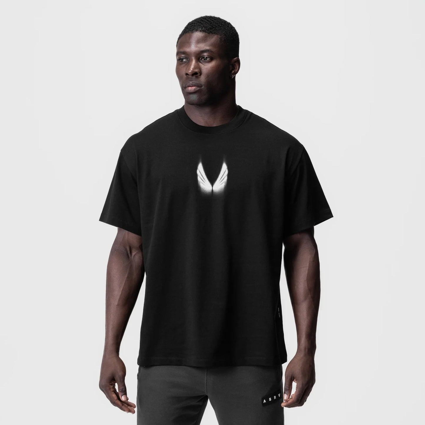 0797. Tech Essential™ Relaxed Tee Black "Motion Blur" | ASRV discount