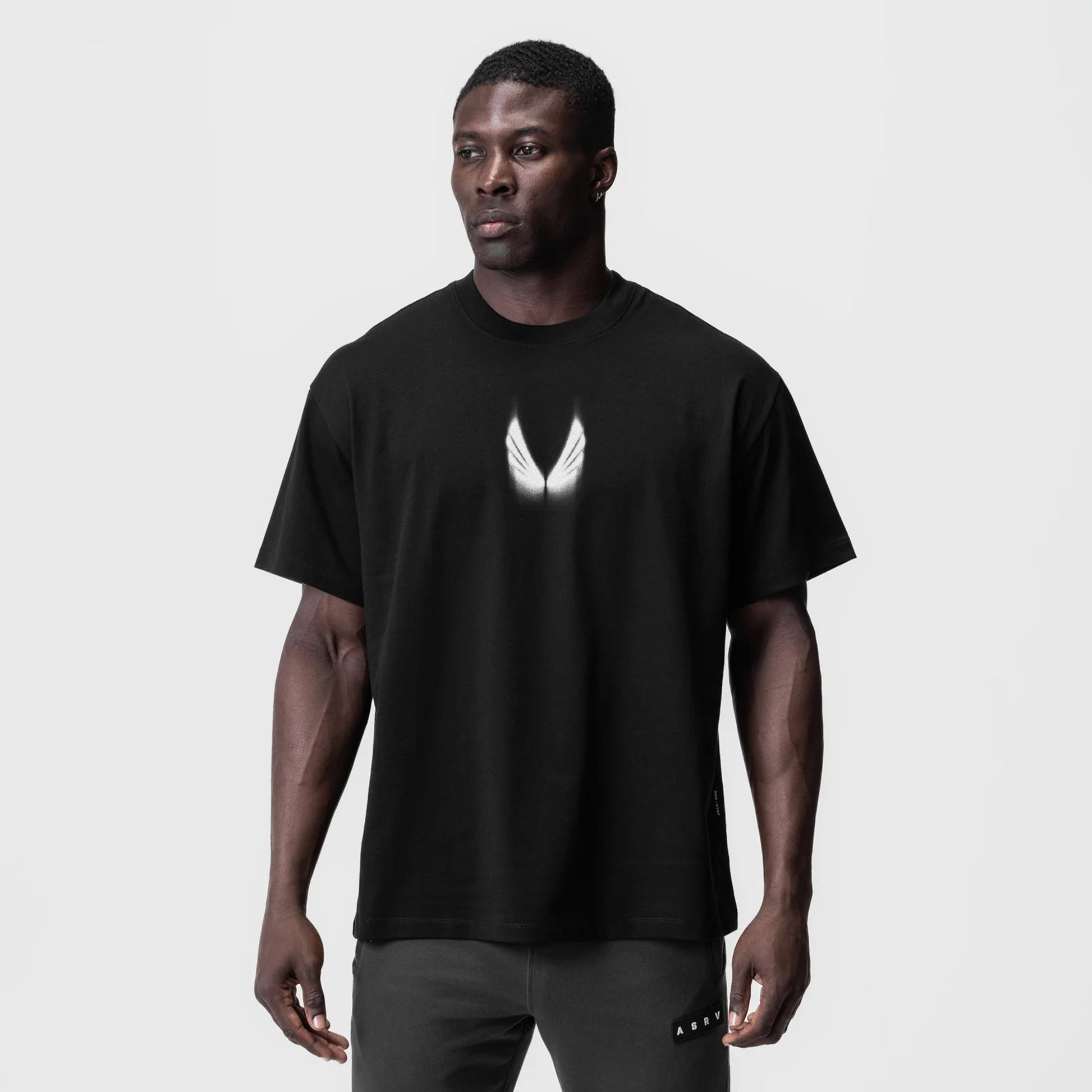 0797. Tech Essential™ Relaxed Tee Black "Motion Blur" | ASRV discount